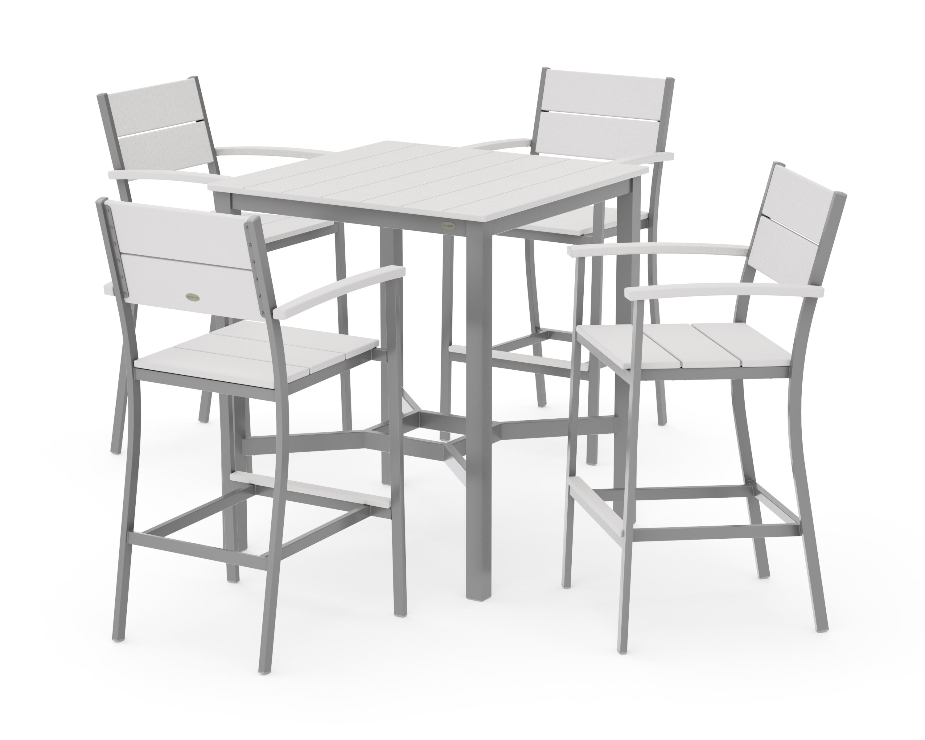 Main Street 5-Piece Bar Set in Silver / Vintage White