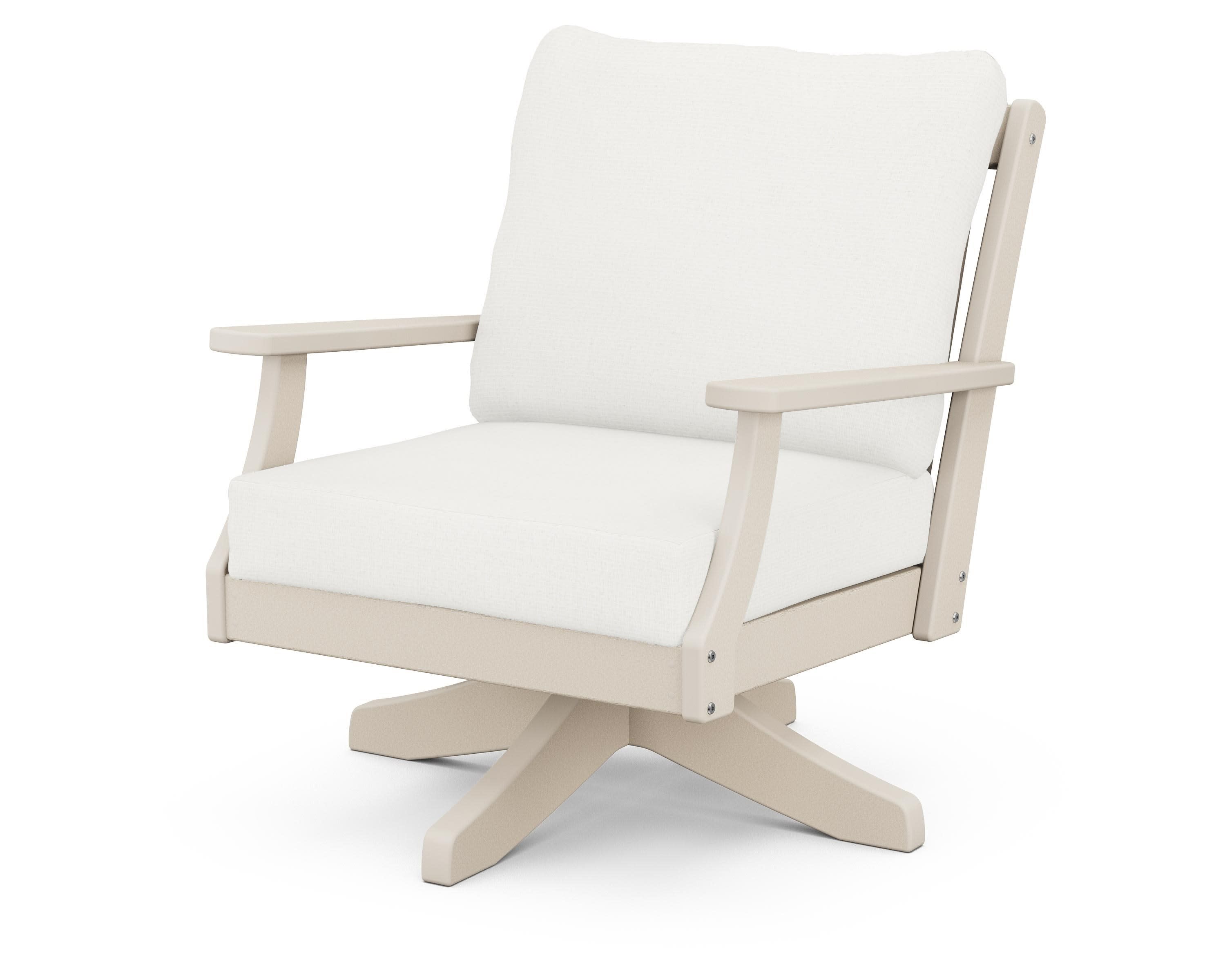 Braxton Deep Seating Swivel Chair in Sand / Natural Linen
