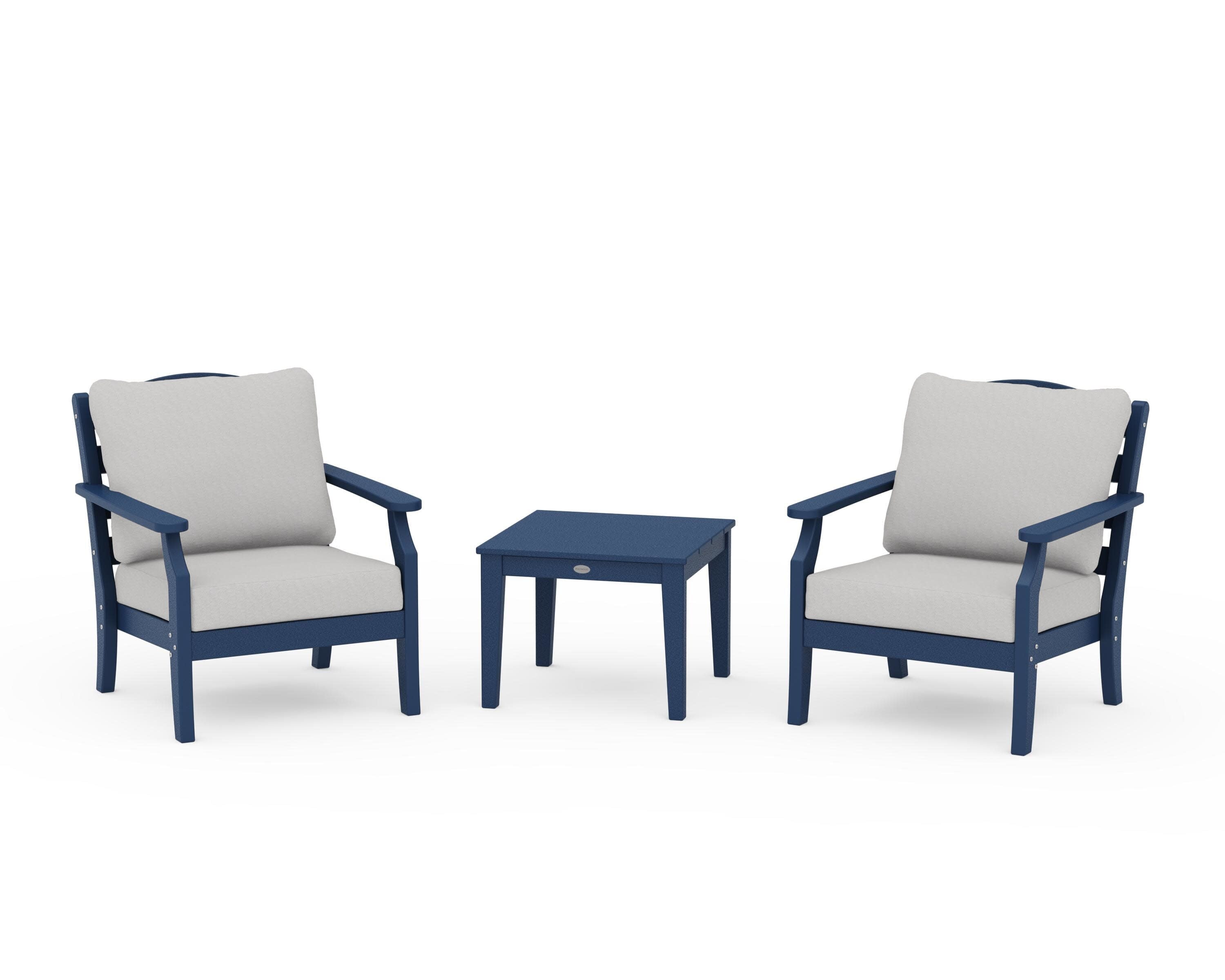 Savannah 3-Piece Deep Seating Set in Navy / Diamond in the Rough
