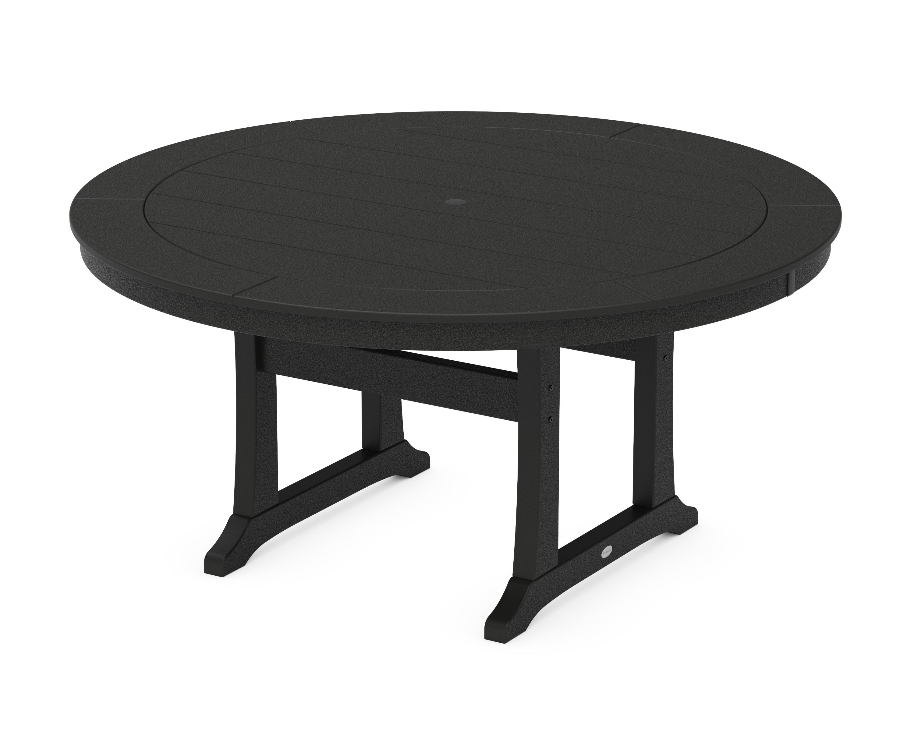 Nautical Trestle 60" Round Dining Table in Black