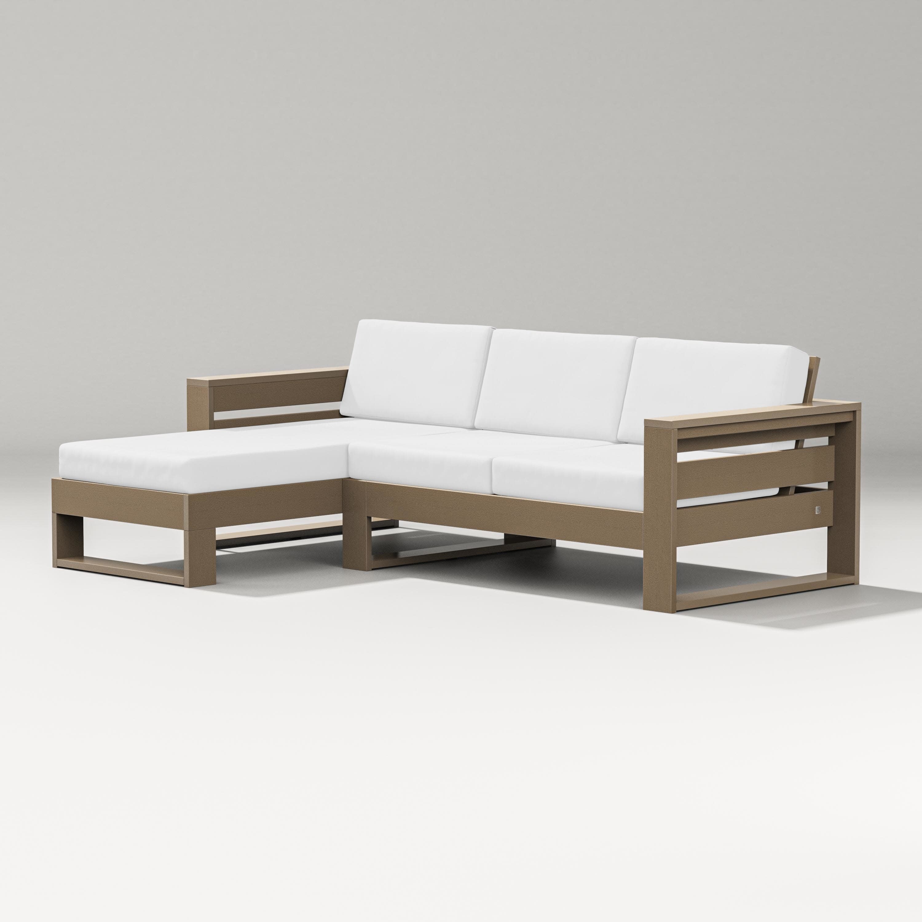 Latitude Left Chaise Sectional in Vintage Sahara / Natural