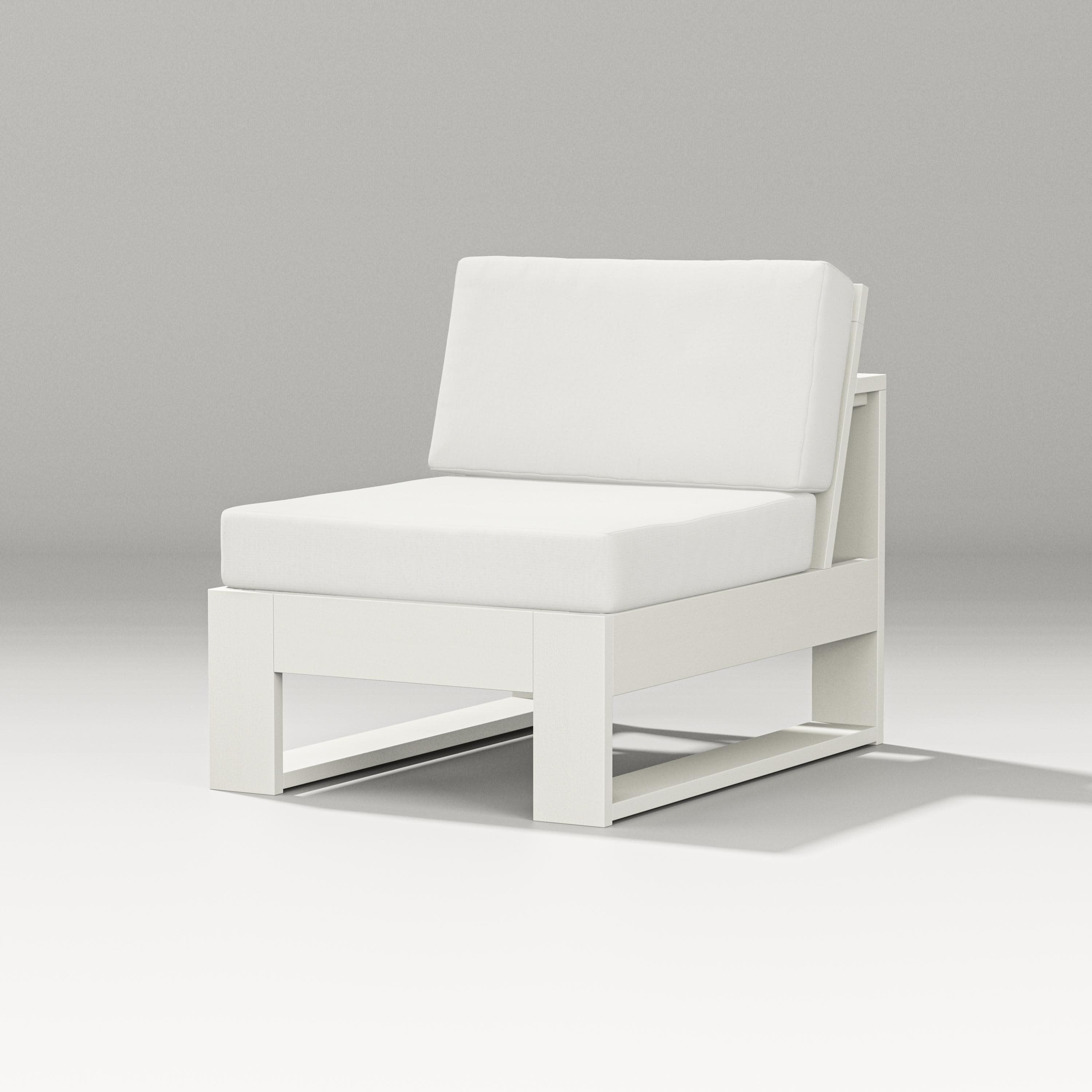 Latitude Modular Armless Chair in Vintage White / Natural Linen