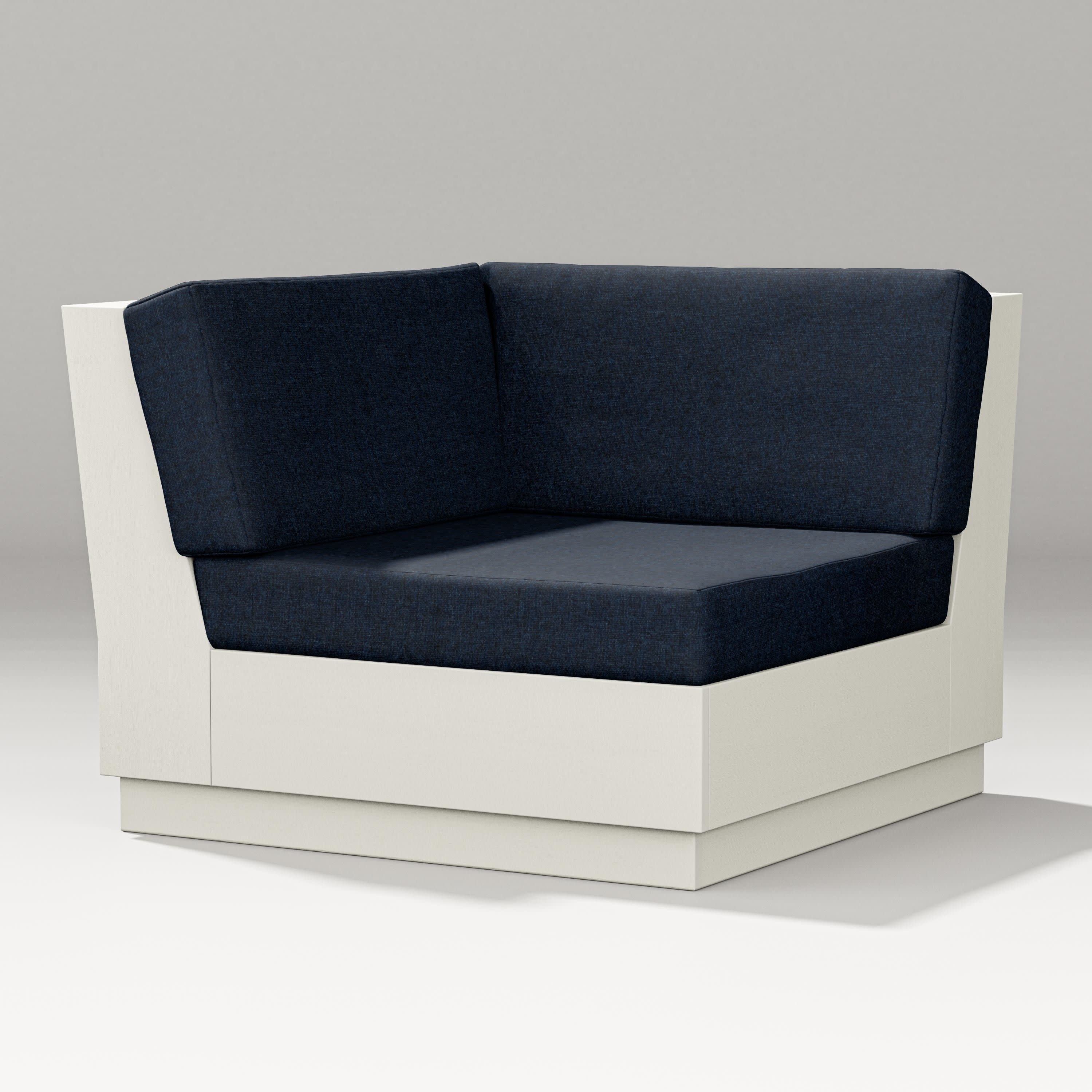 Elevate Modular Corner Chair in Vintage White / Marine Indigo