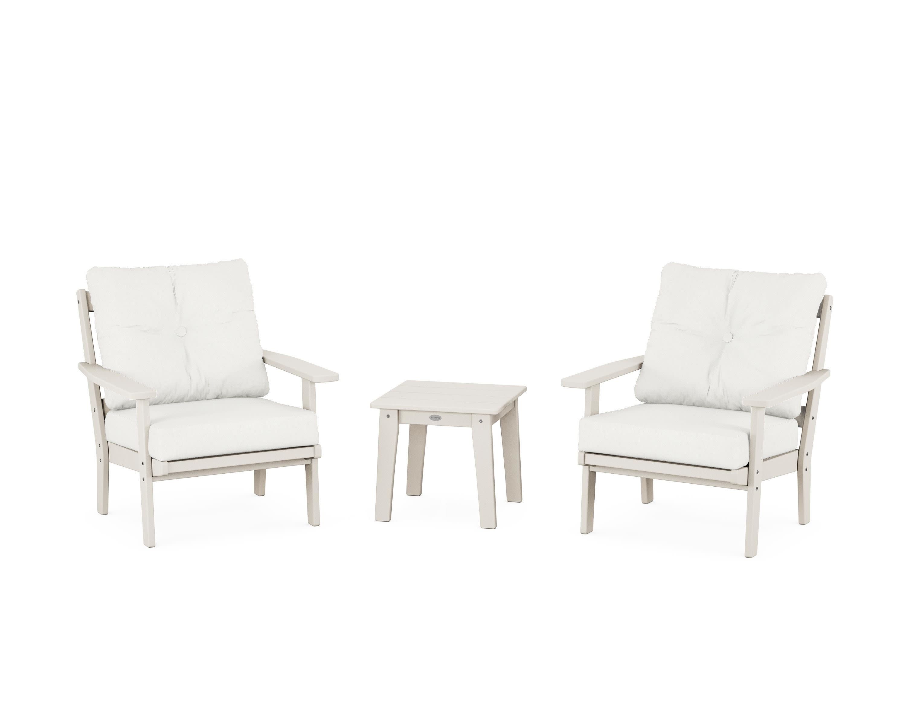 Oxford 3-Piece Deep Seating Set in Sand / Natural Linen