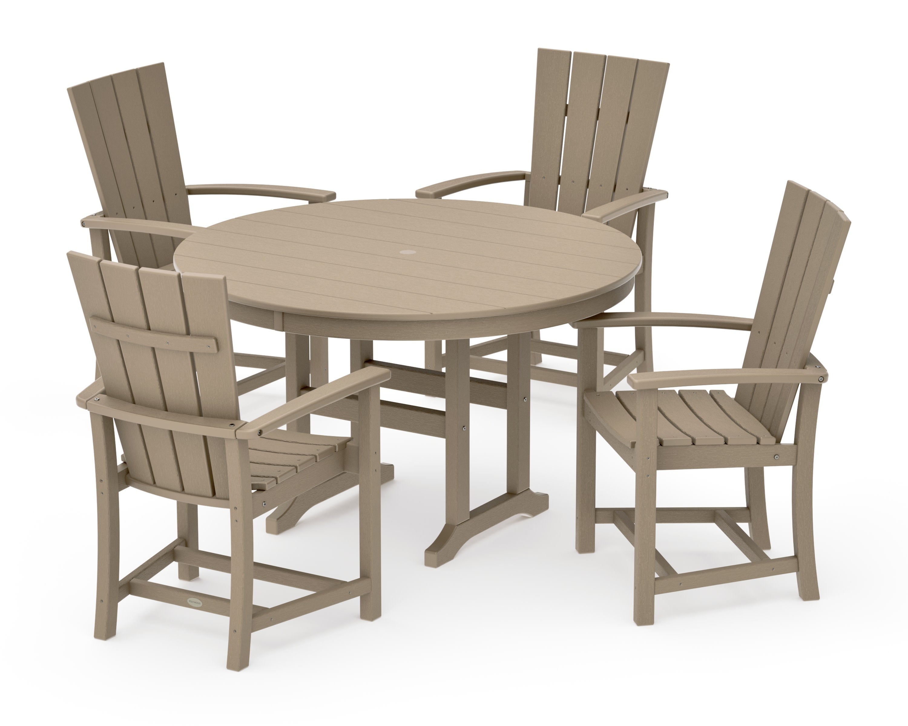 Quattro 5-Piece Round Farmhouse Dining Set in Vintage Sahara