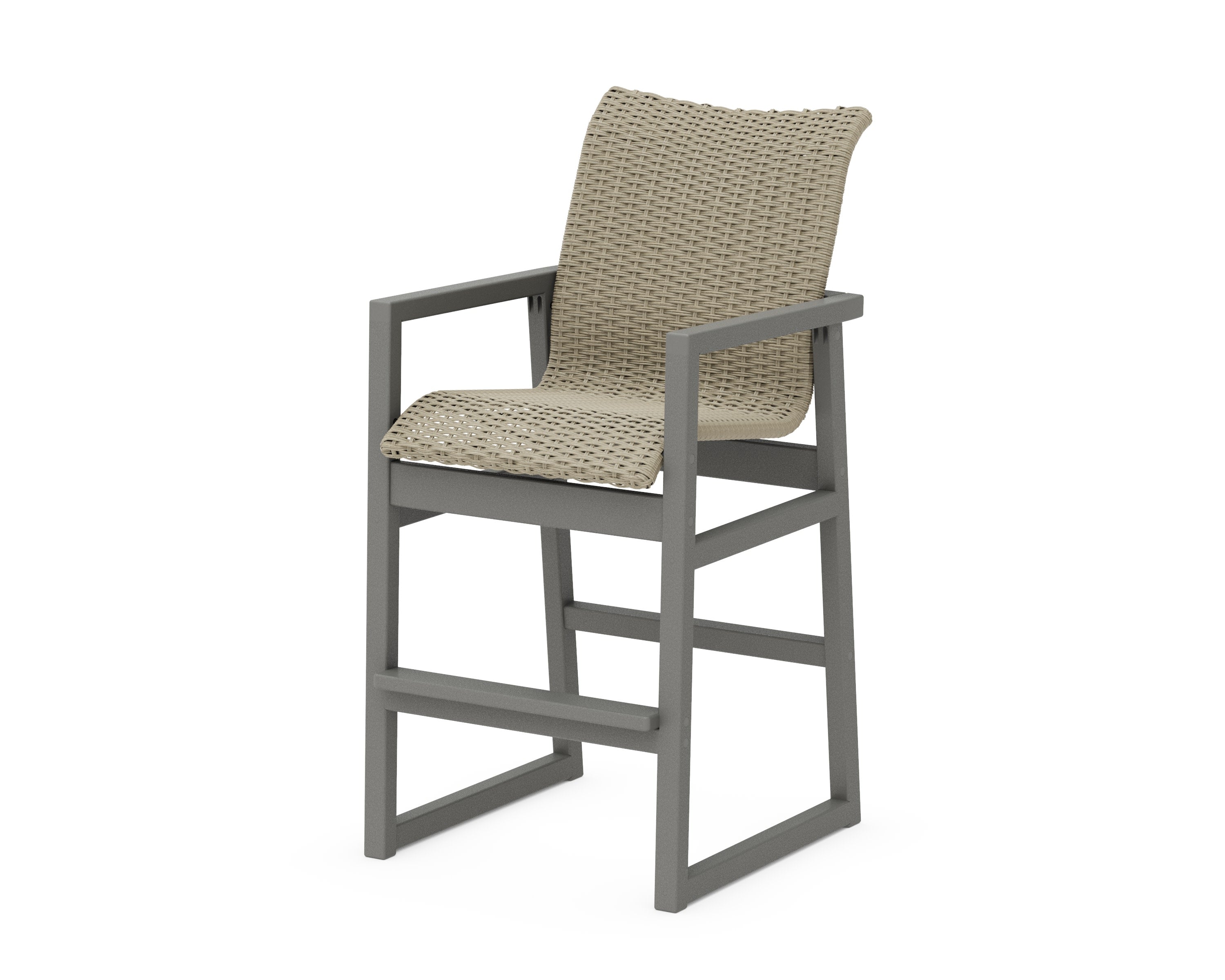 EDGE Woven Bar Arm Chair in Slate Grey / Dune Grass
