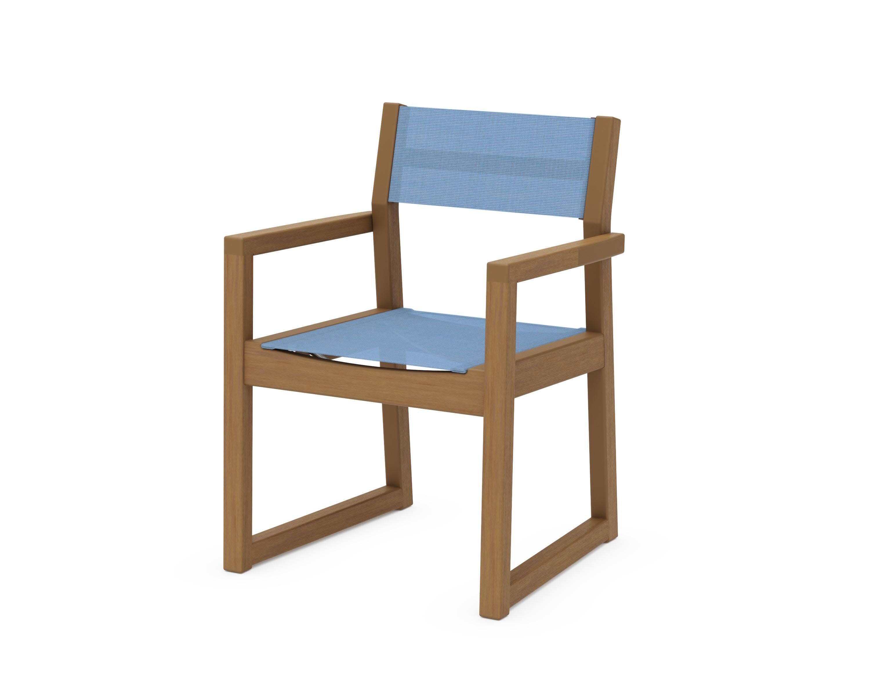 EDGE Sling Dining Arm Chair in Natural / Poolside Sling