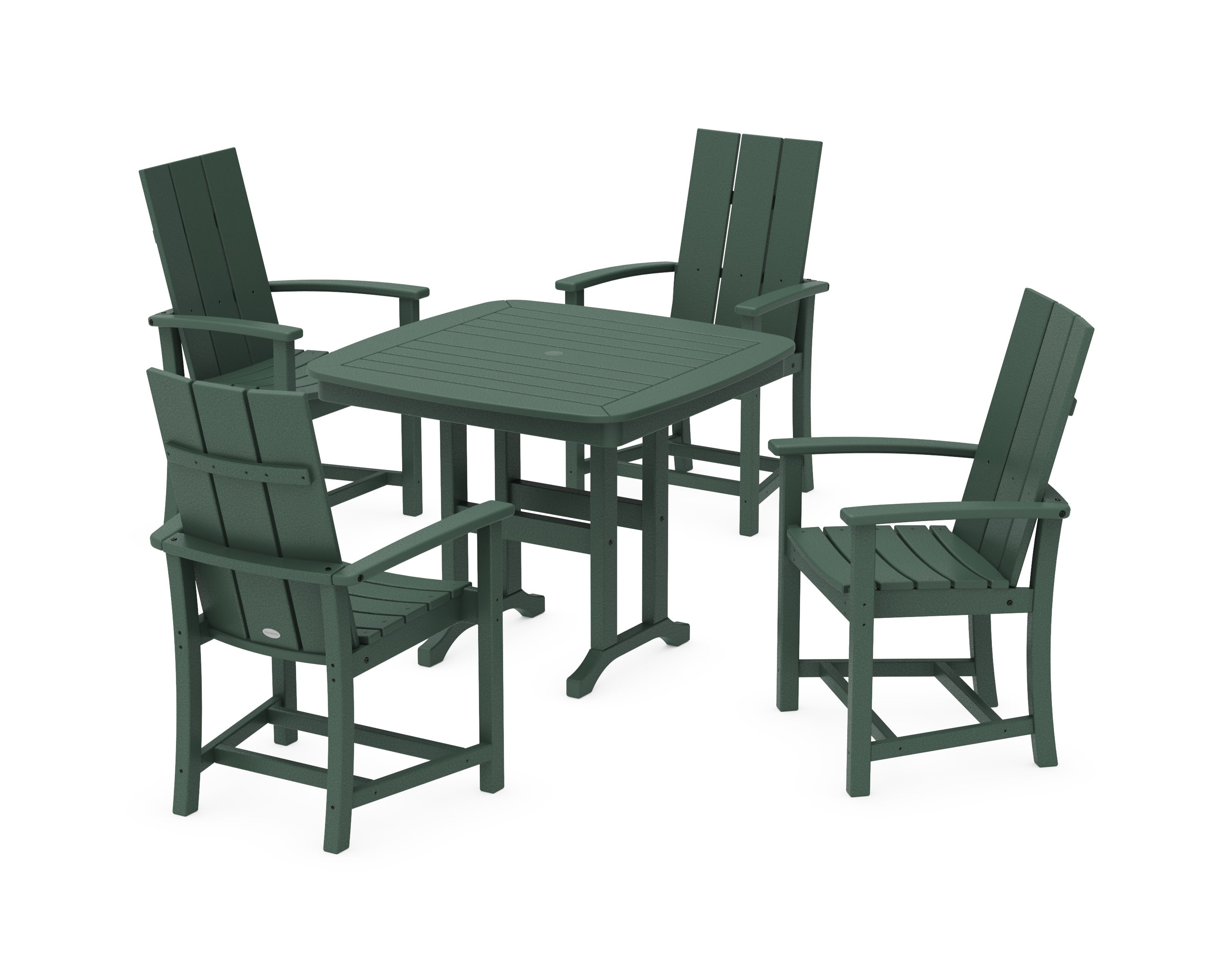 Modern Adirondack 5-Piece Dining Set in Green