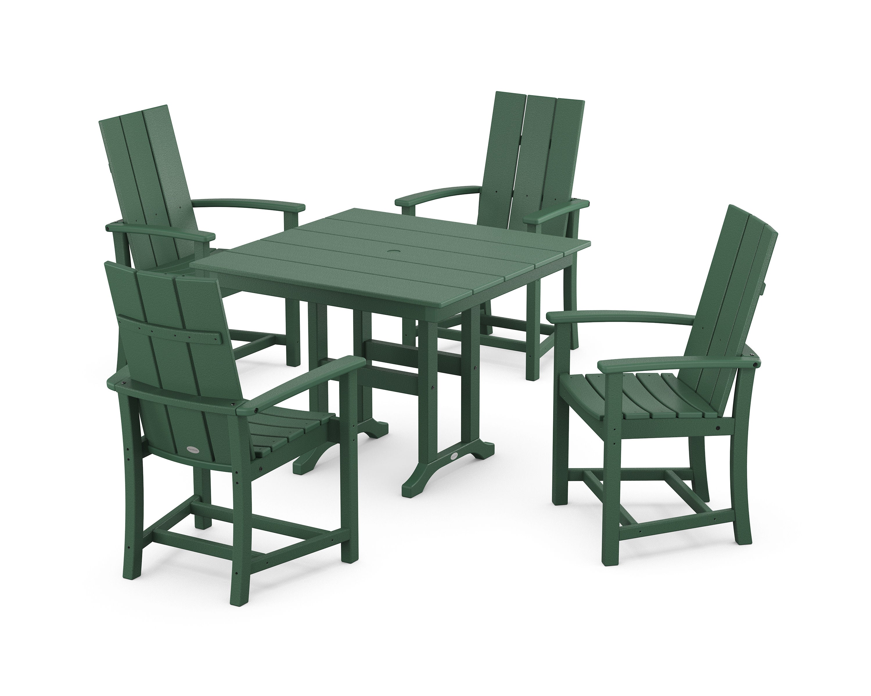 Modern Adirondack 5-Piece Farmhouse Dining Set in Green