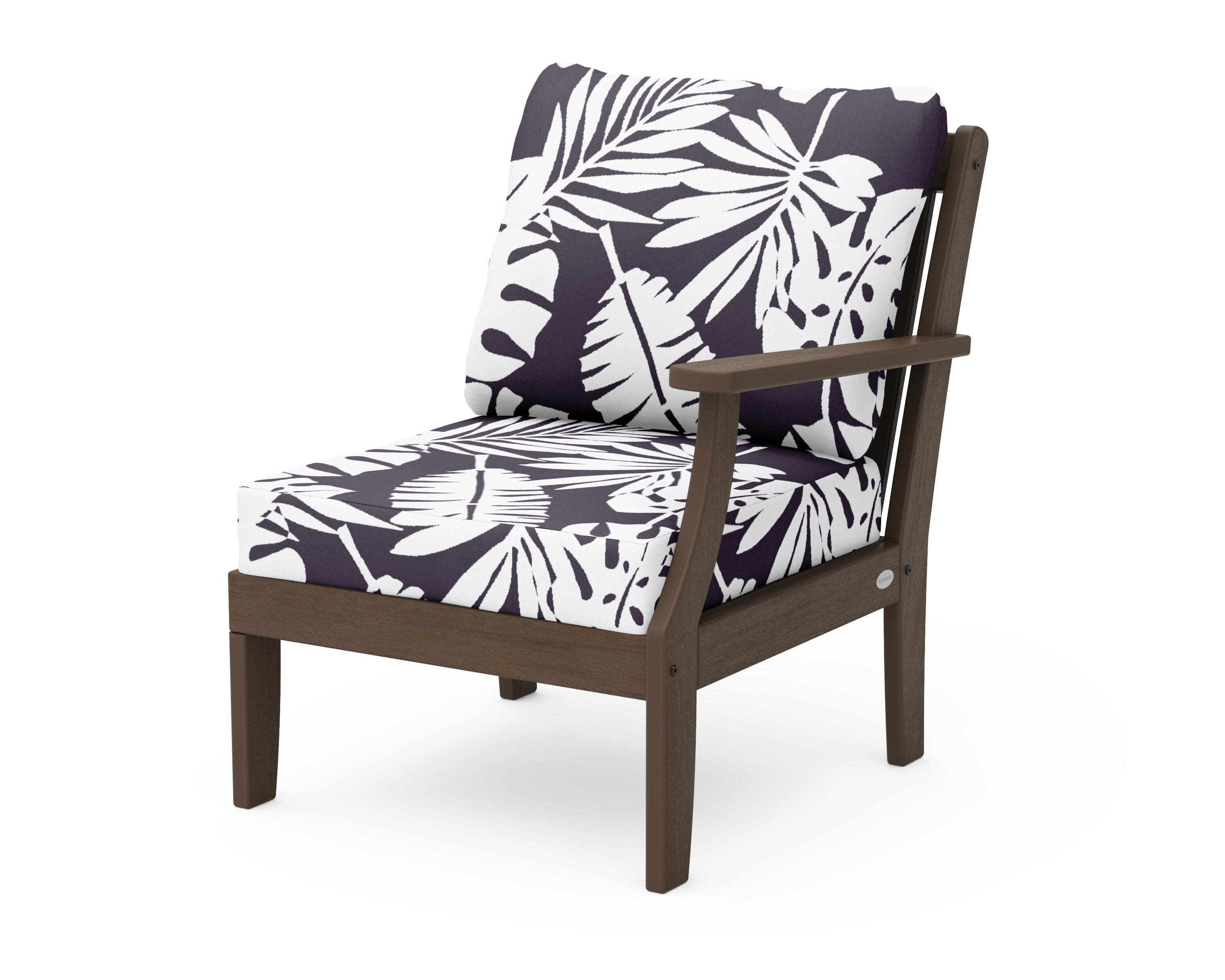 Braxton Modular Right Arm Chair in Kona / Leaf Navy
