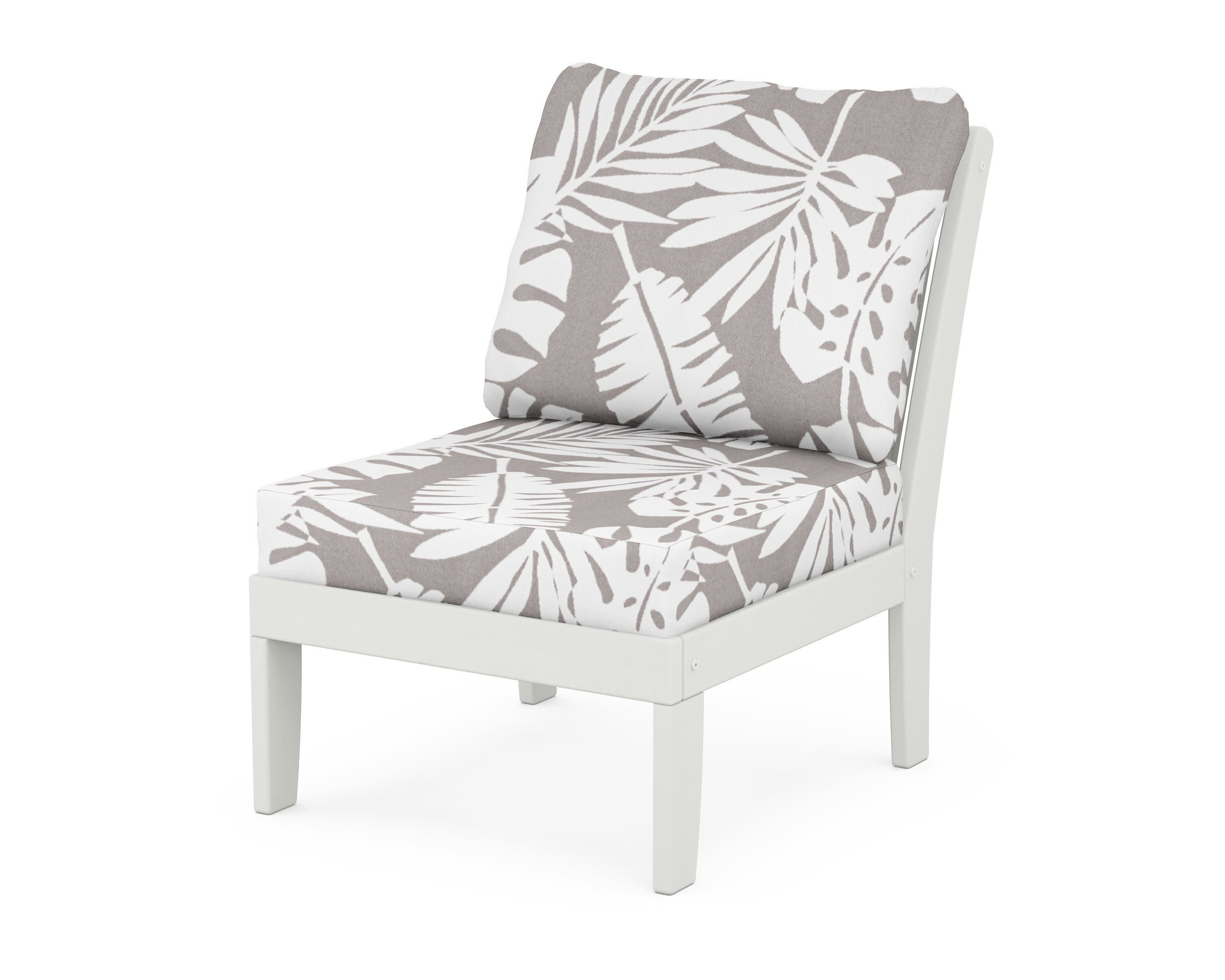 Braxton Modular Armless Chair in Vintage White / Leaf Grey Mist