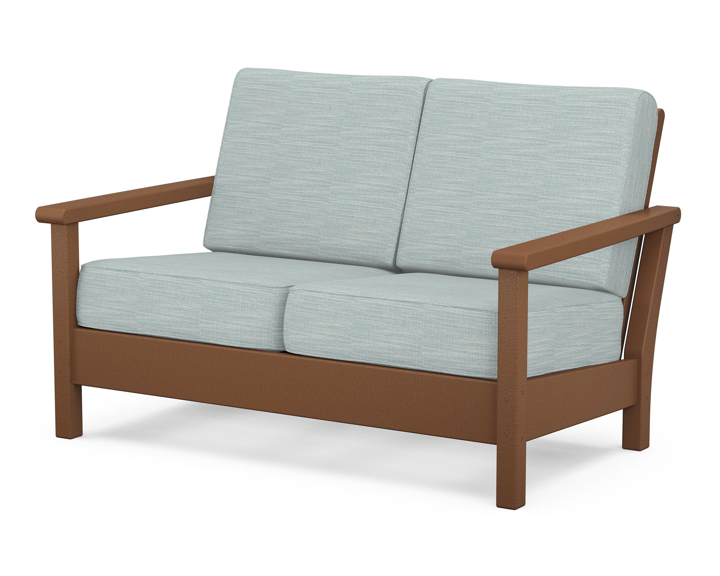 Harbour Deep Seating Loveseat in Teak / Soothe Mist