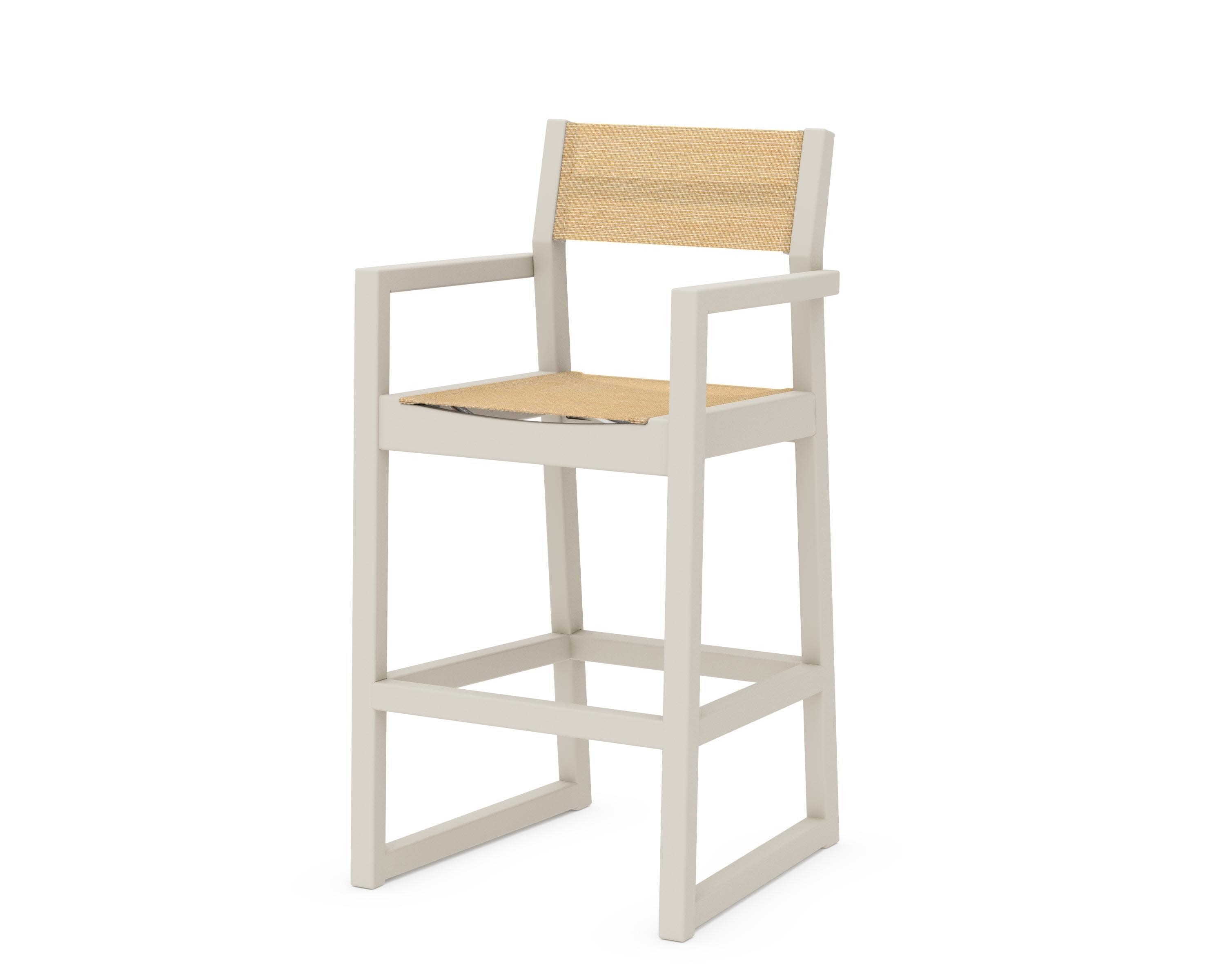 EDGE Sling Bar Arm Chair in Sand / Dupioni Apricot Sling