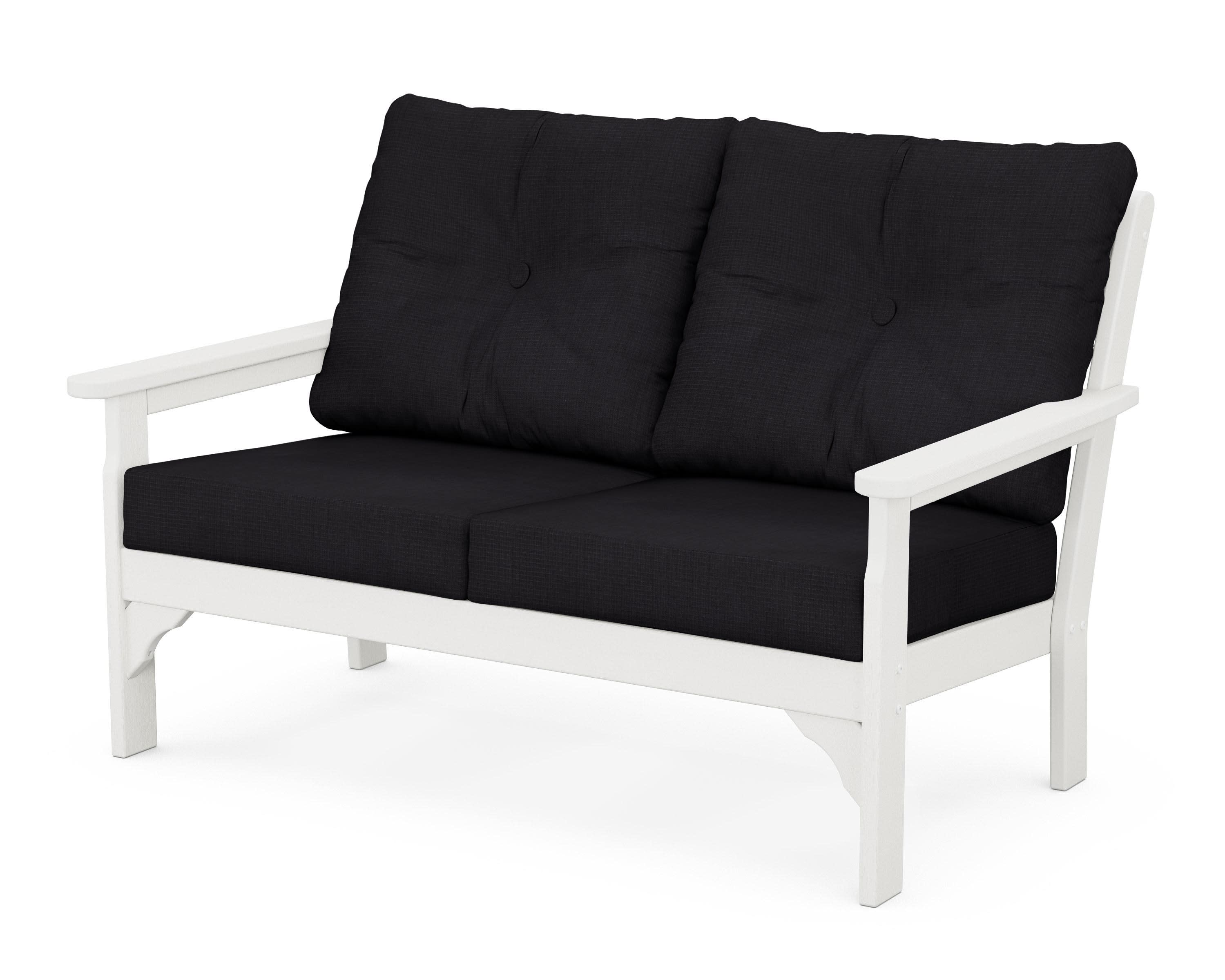 Vineyard Deep Seating Loveseat in Vintage White / Midnight Linen