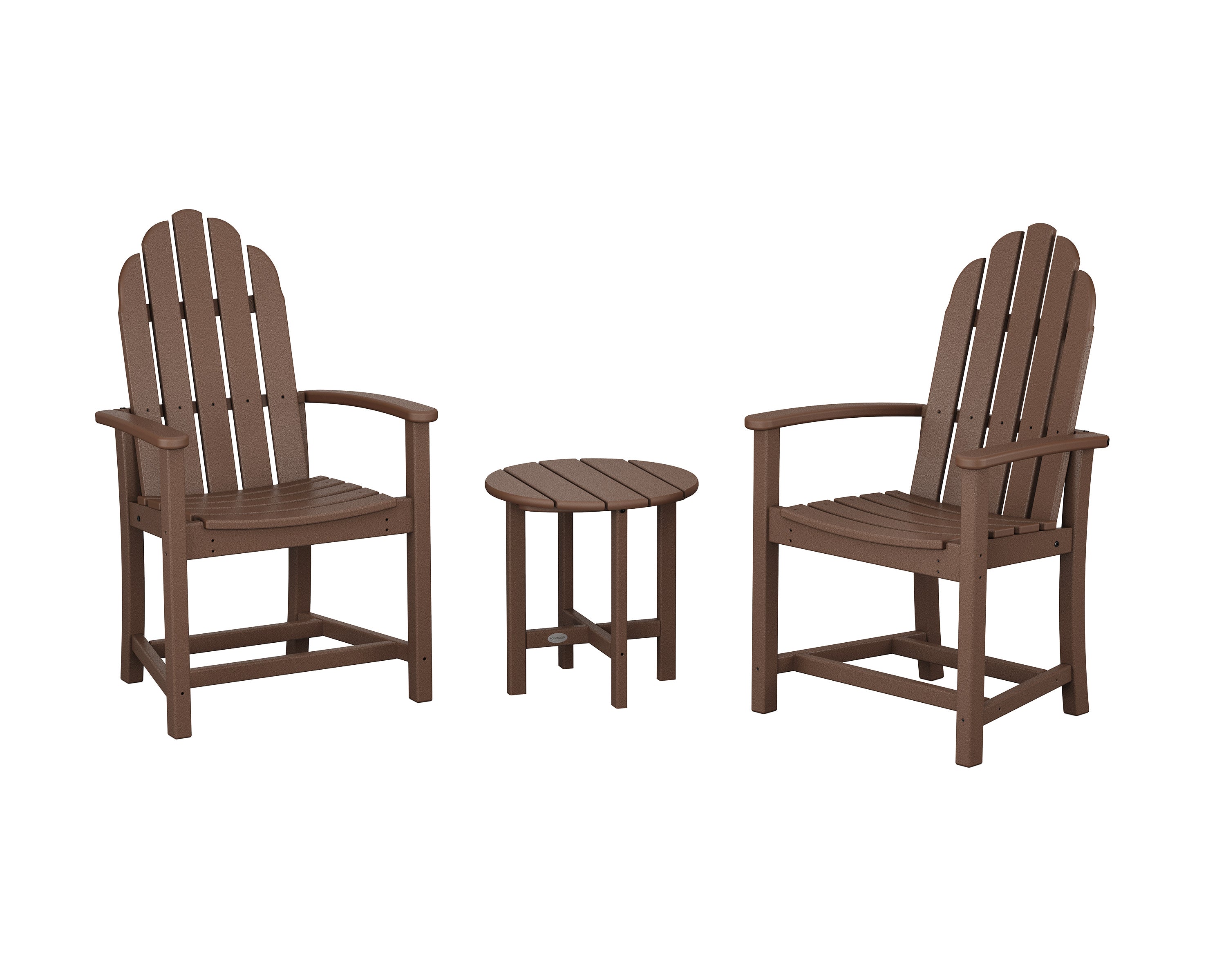 Classic 3-Piece Upright Adirondack Chair Set in Mahogany