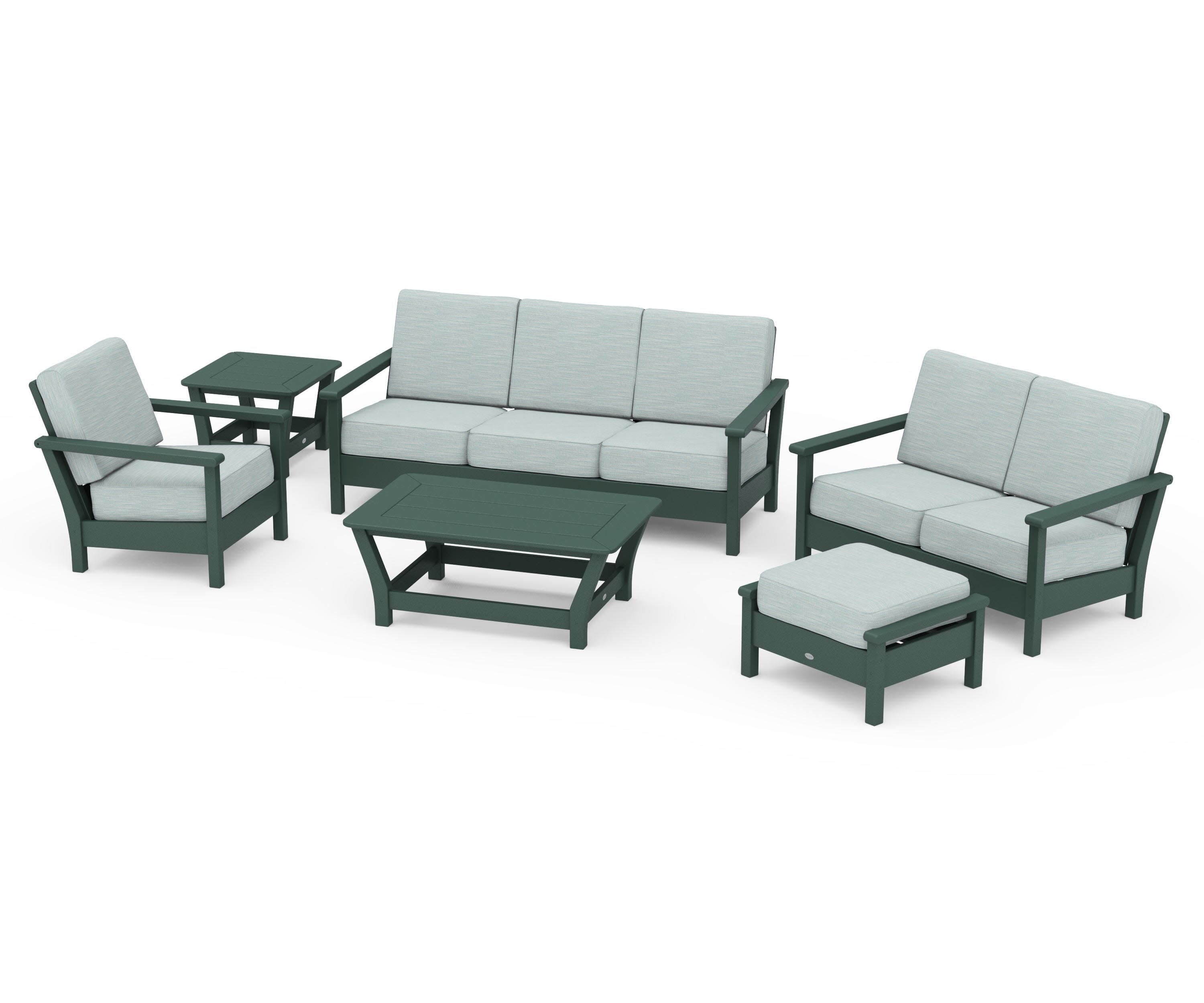 Harbour 6-Piece Outdoor Living Set in Green / Soothe Mist