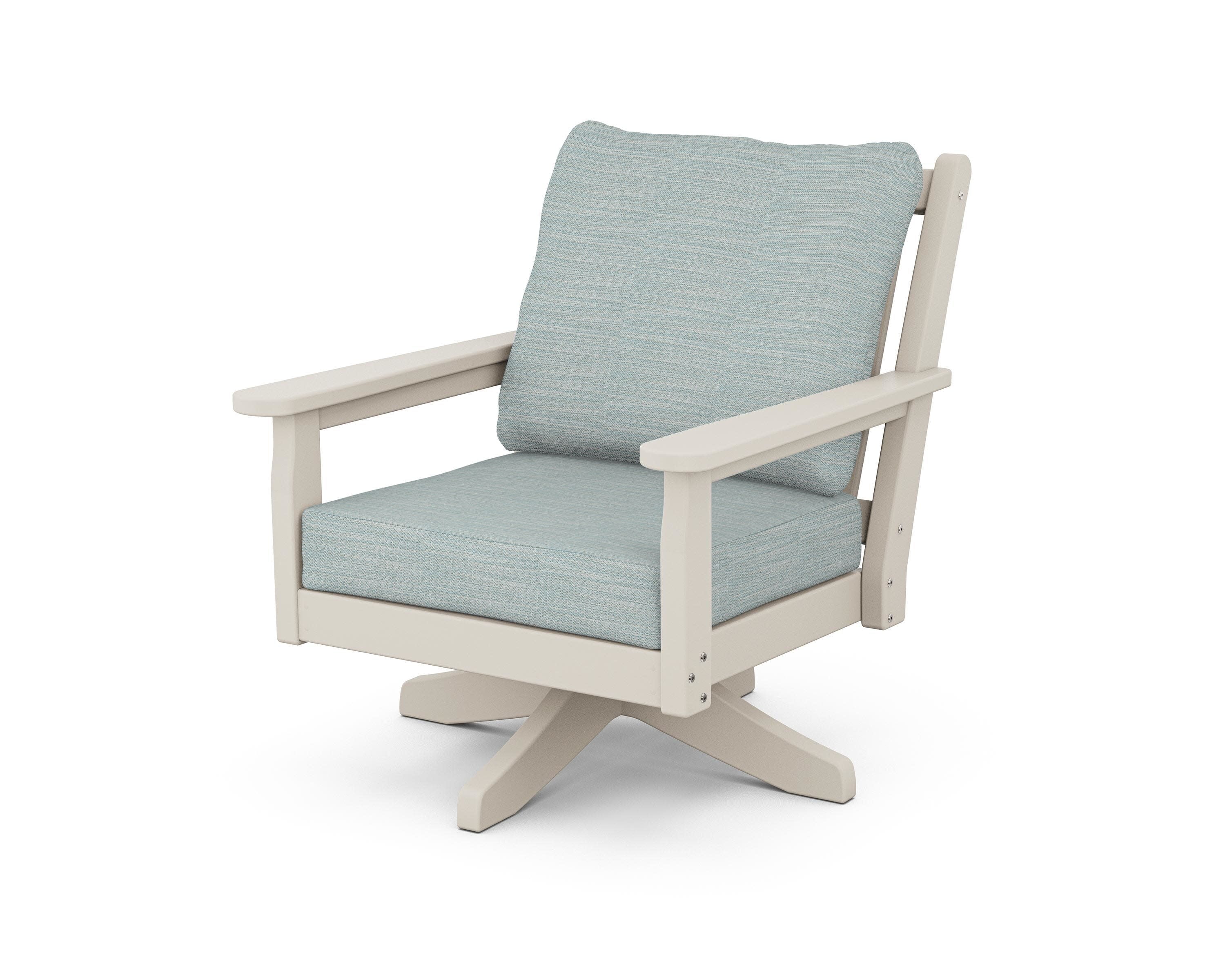 Chippendale Deep Seating Swivel Chair in Sand / Soothe Mist