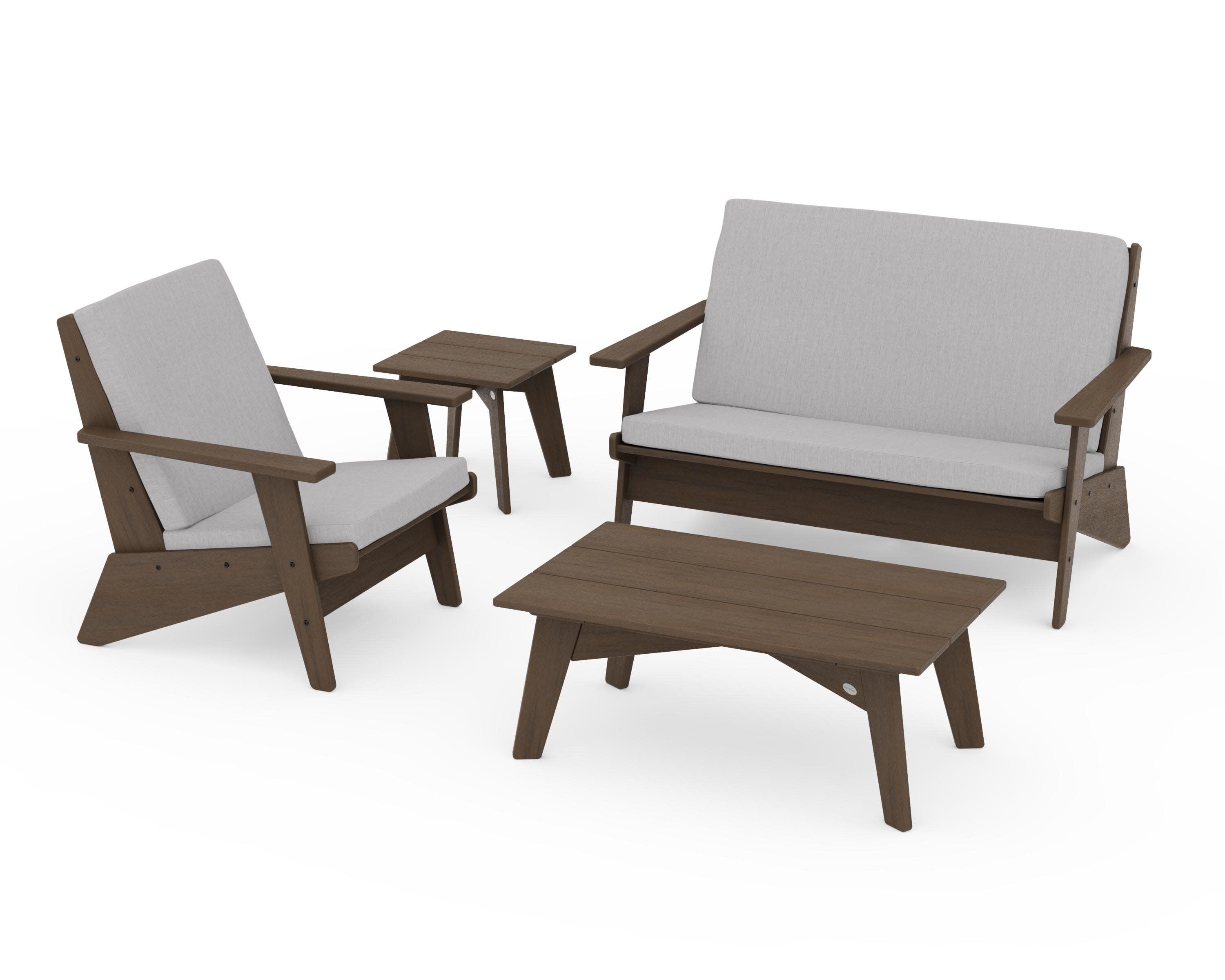 Riviera Modern Lounge 4-Piece Set in Kona / Granite