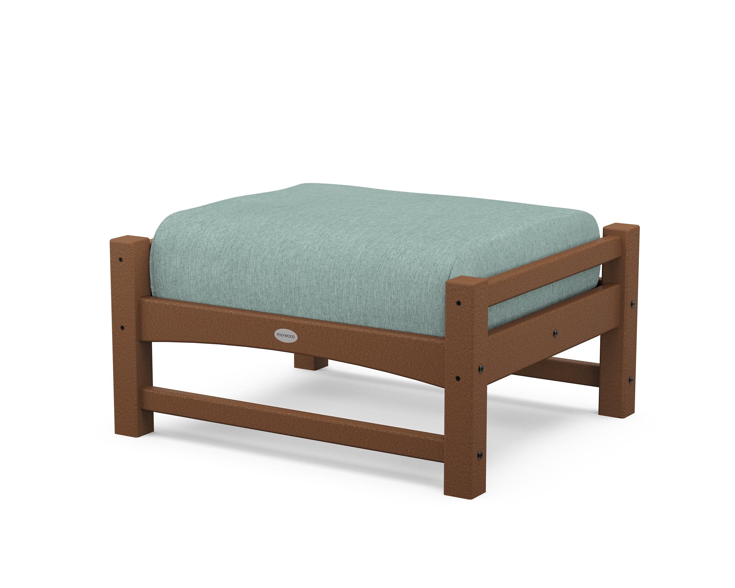 Club Ottoman in Teak / Glacier Spa