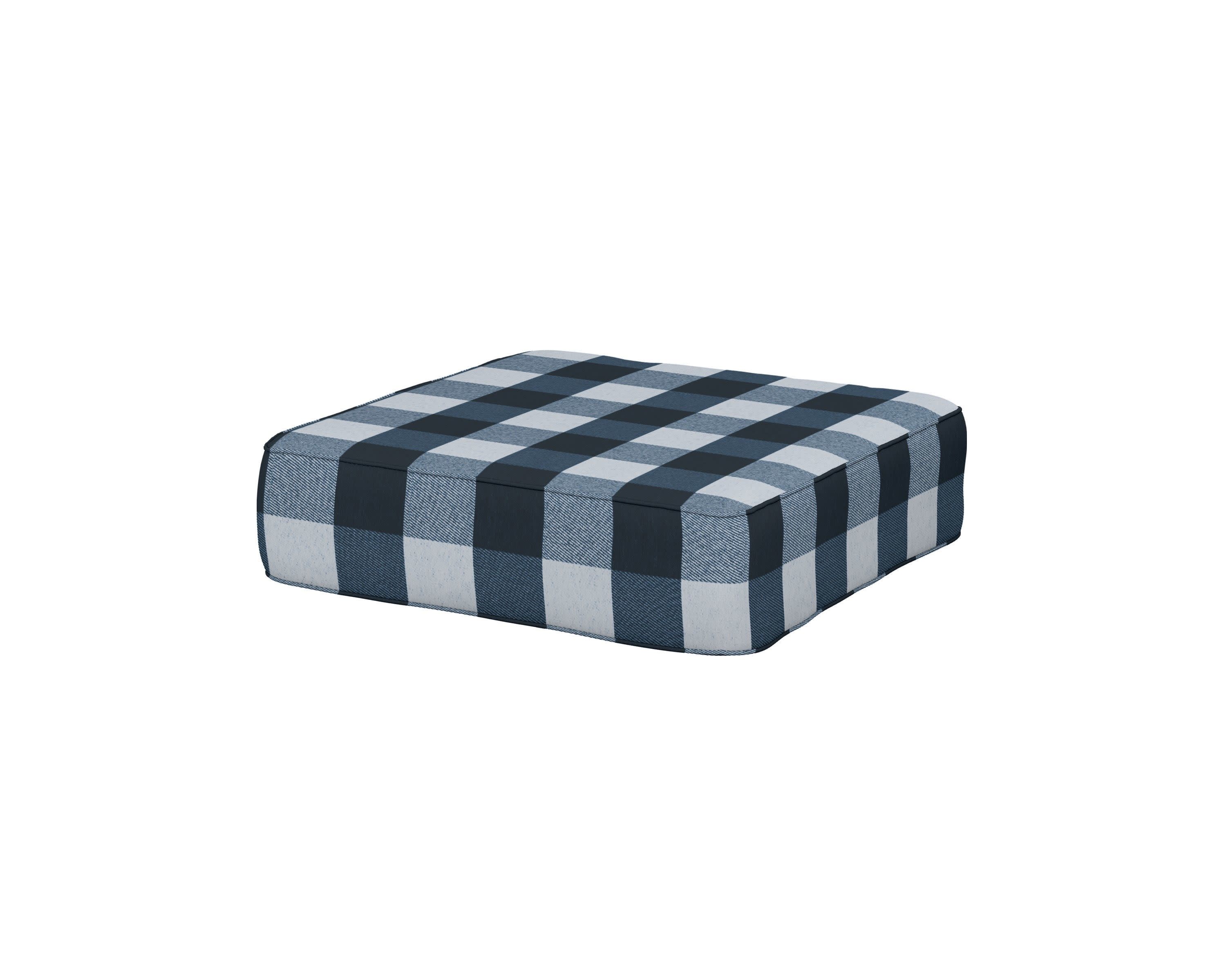 Ateeva 4000 Ottoman Cushion in Buffalo Plaid Marine Indigo