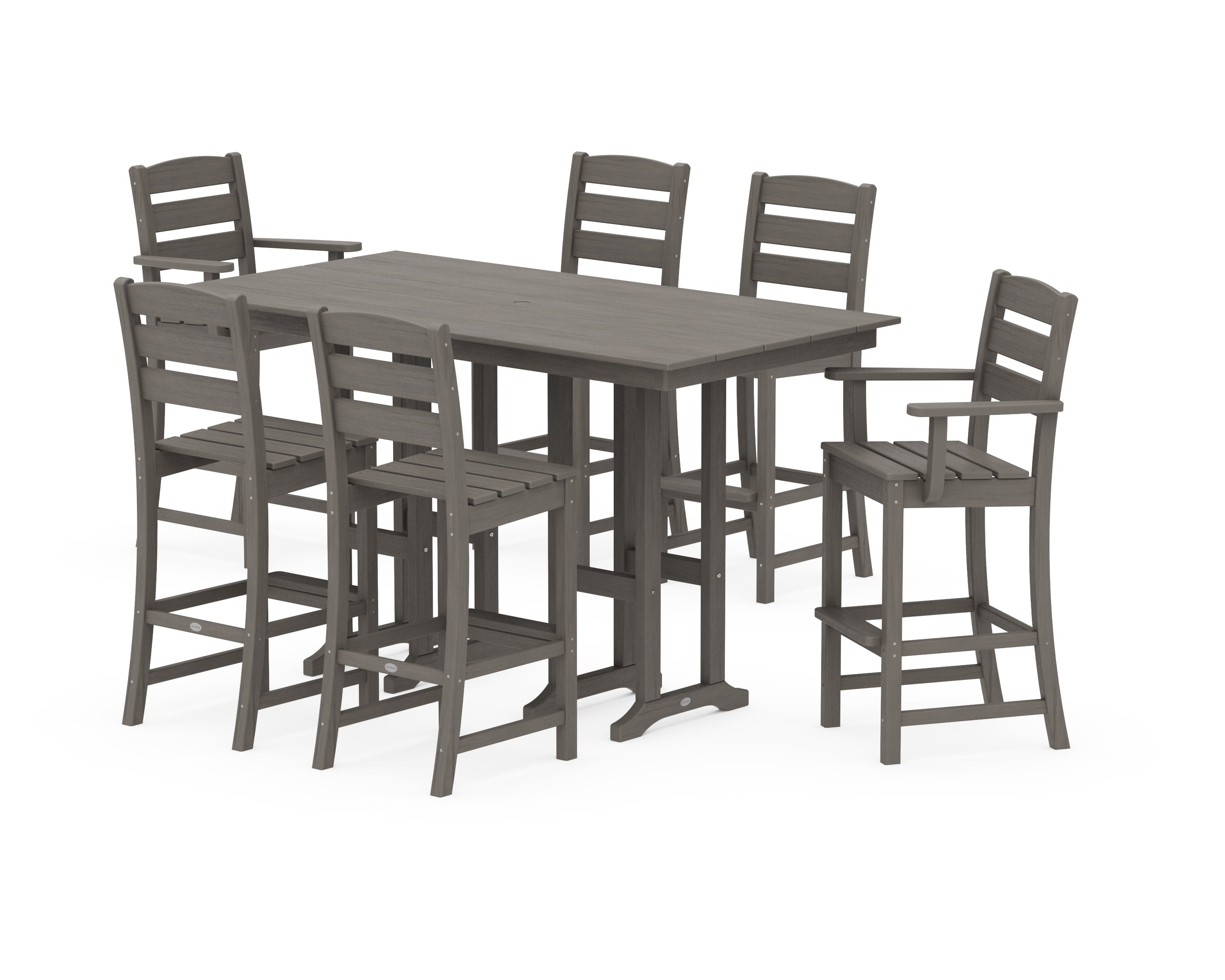 Lakeside 7-Piece Bar Set in Driftwood