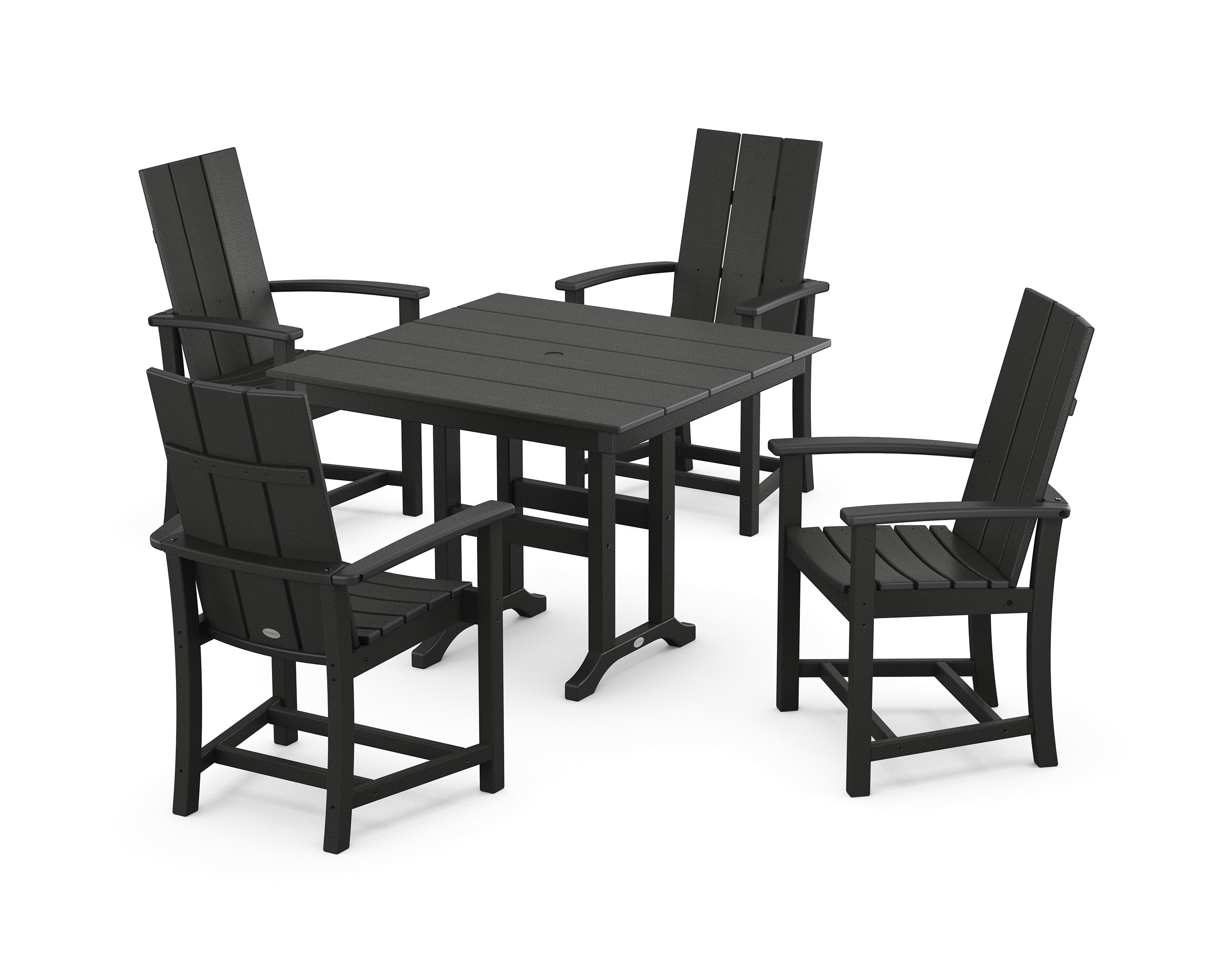 Modern Adirondack 5-Piece Farmhouse Dining Set in Black