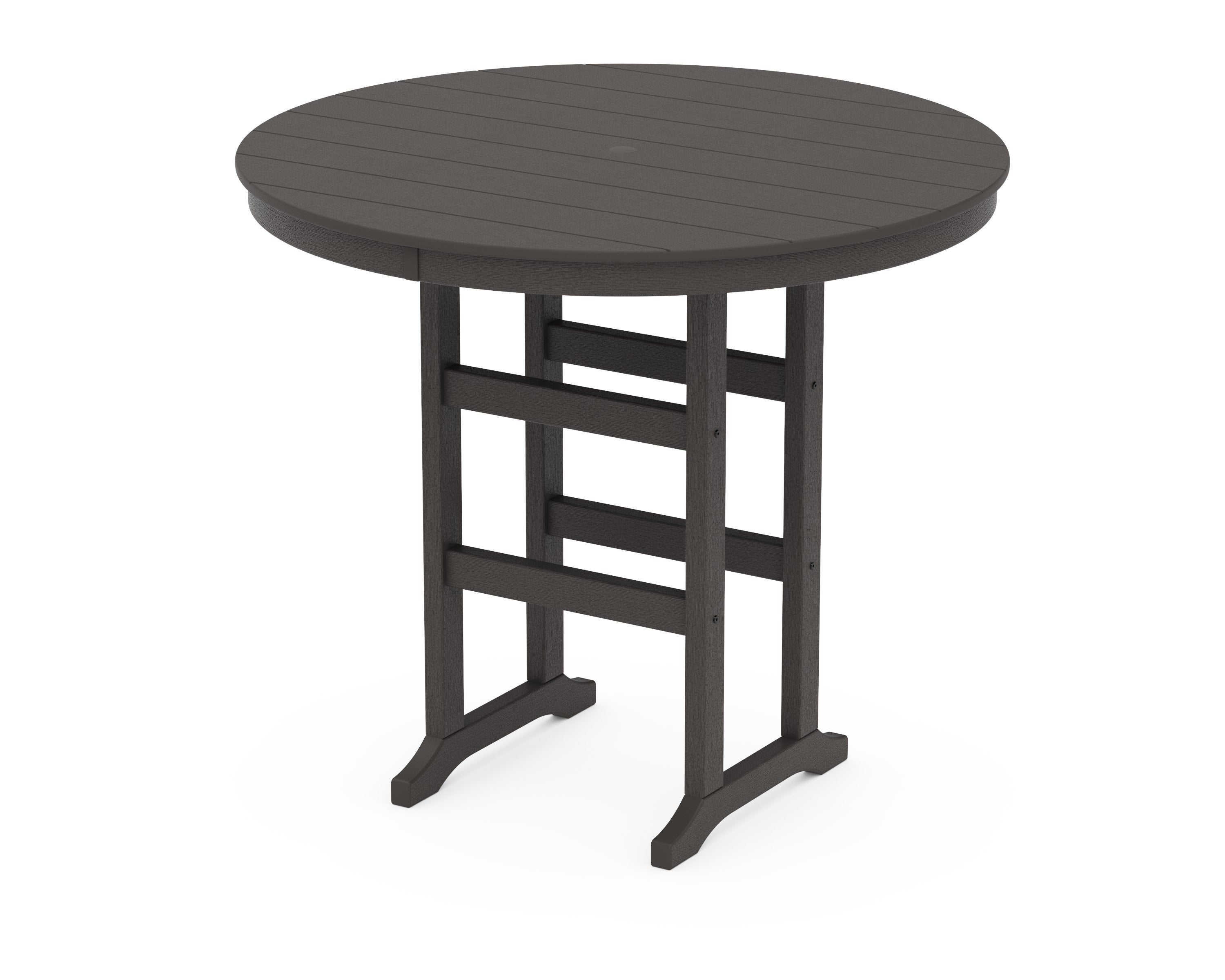 48" Round Farmhouse Bar Table in Vintage Coffee