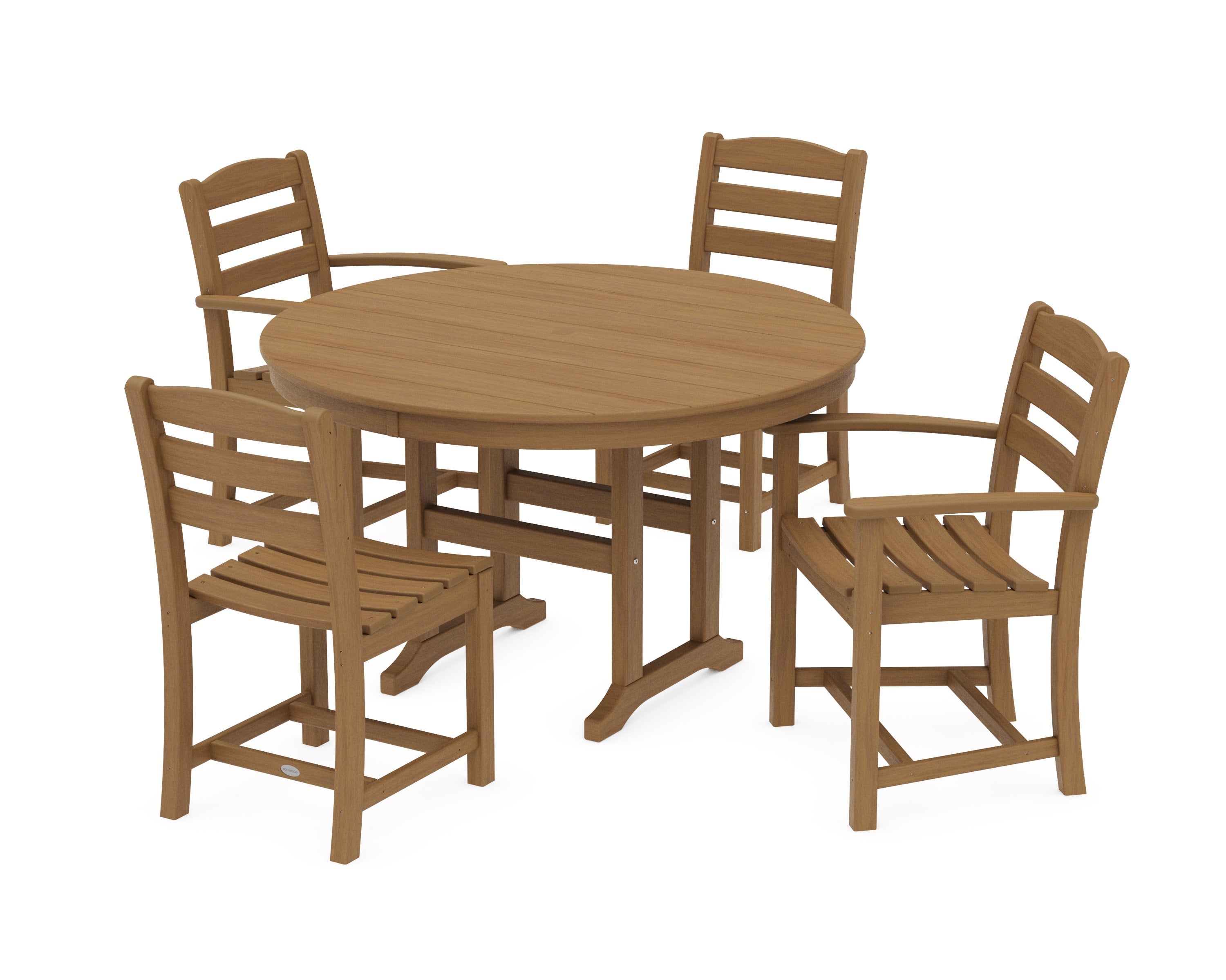 La Casa Caf 5-Piece Round Farmhouse Dining Set in Natural