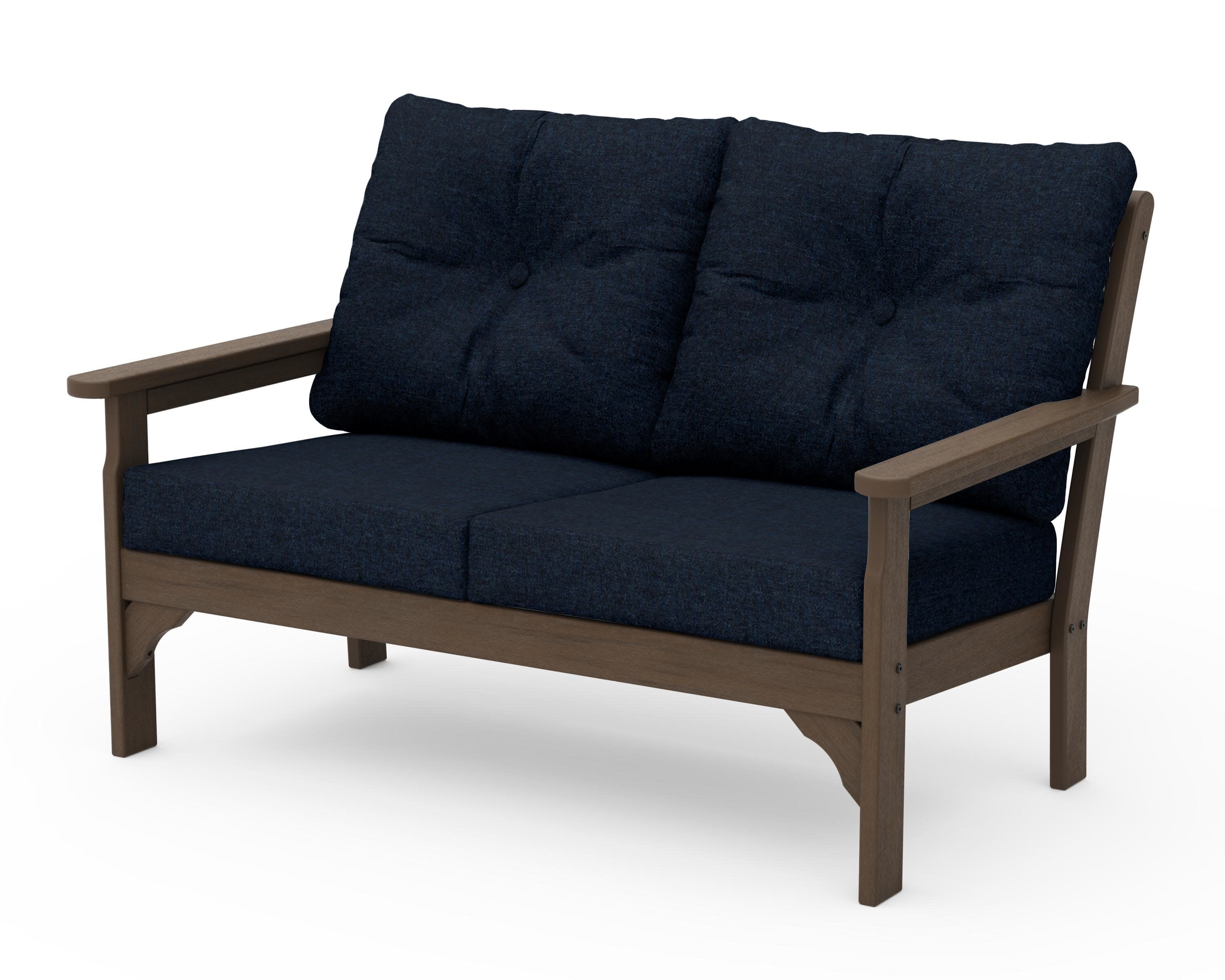 Vineyard Deep Seating Loveseat in Kona / Marine Indigo