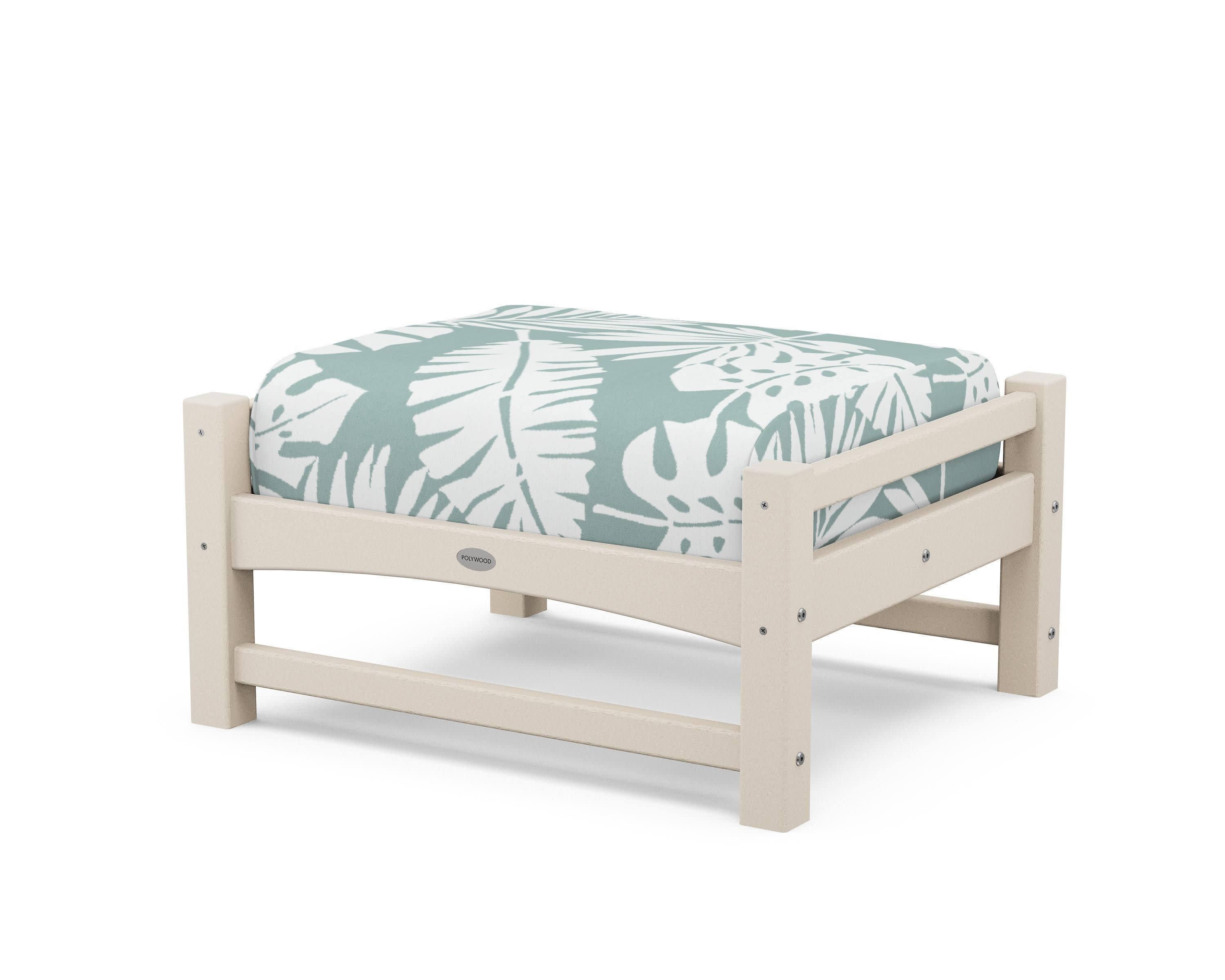 Club Ottoman in Sand / Leaf Glacier Spa
