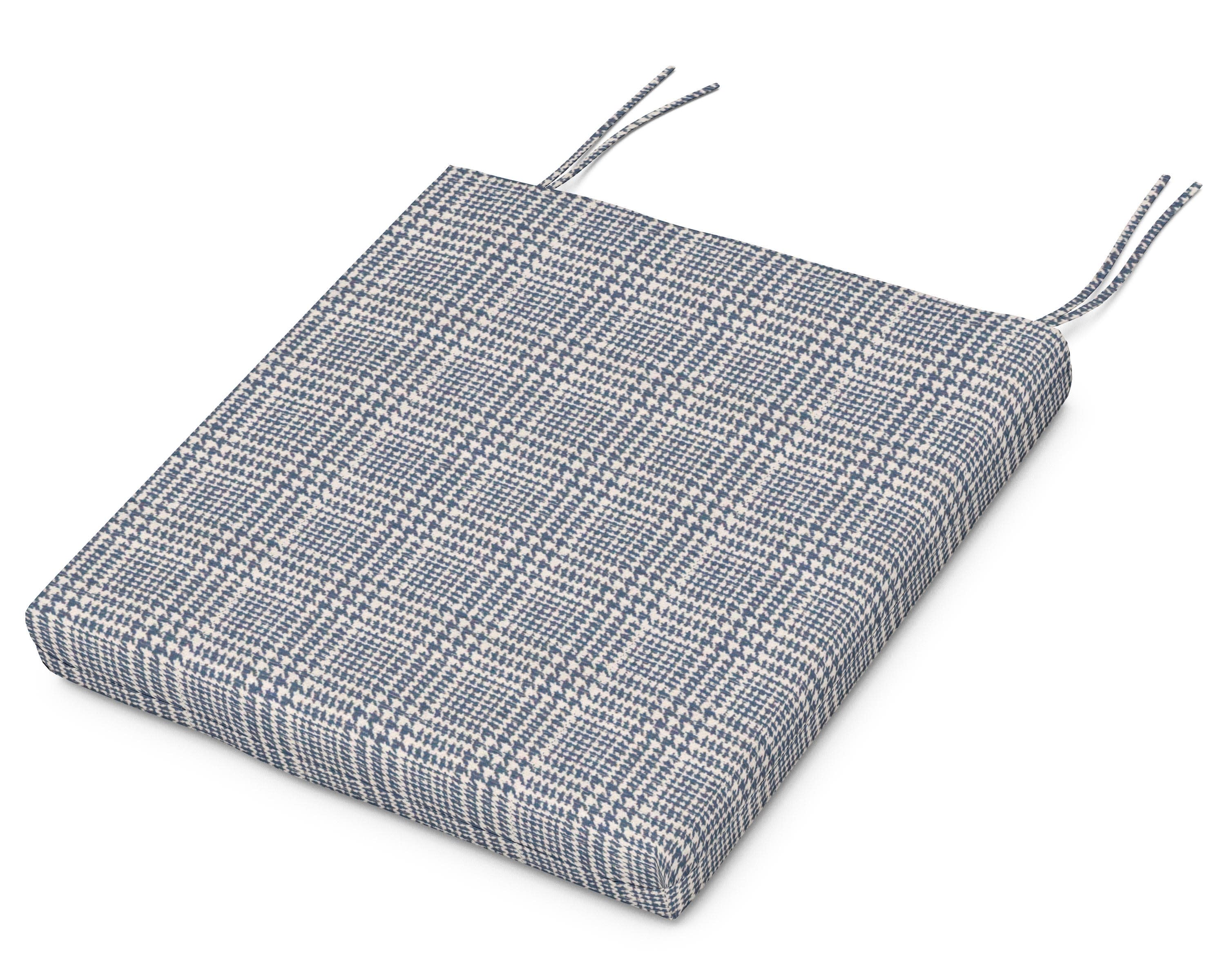 Seat Cushion - 16.5"D x 17.5"W x 2.5"H in Houndstooth Sky Blue