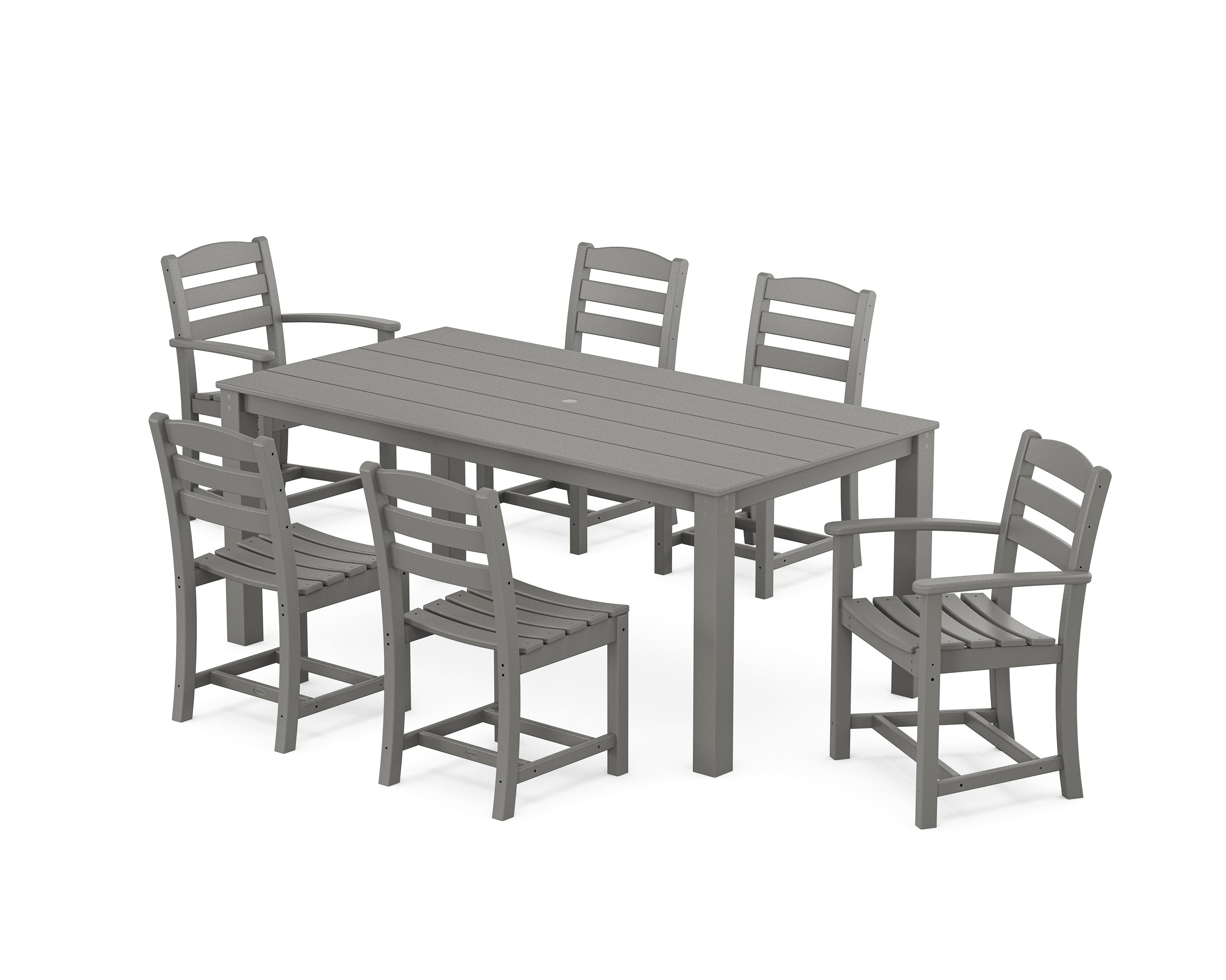 La Casa Cafe' 7-Piece Parsons Dining Set in Slate Grey
