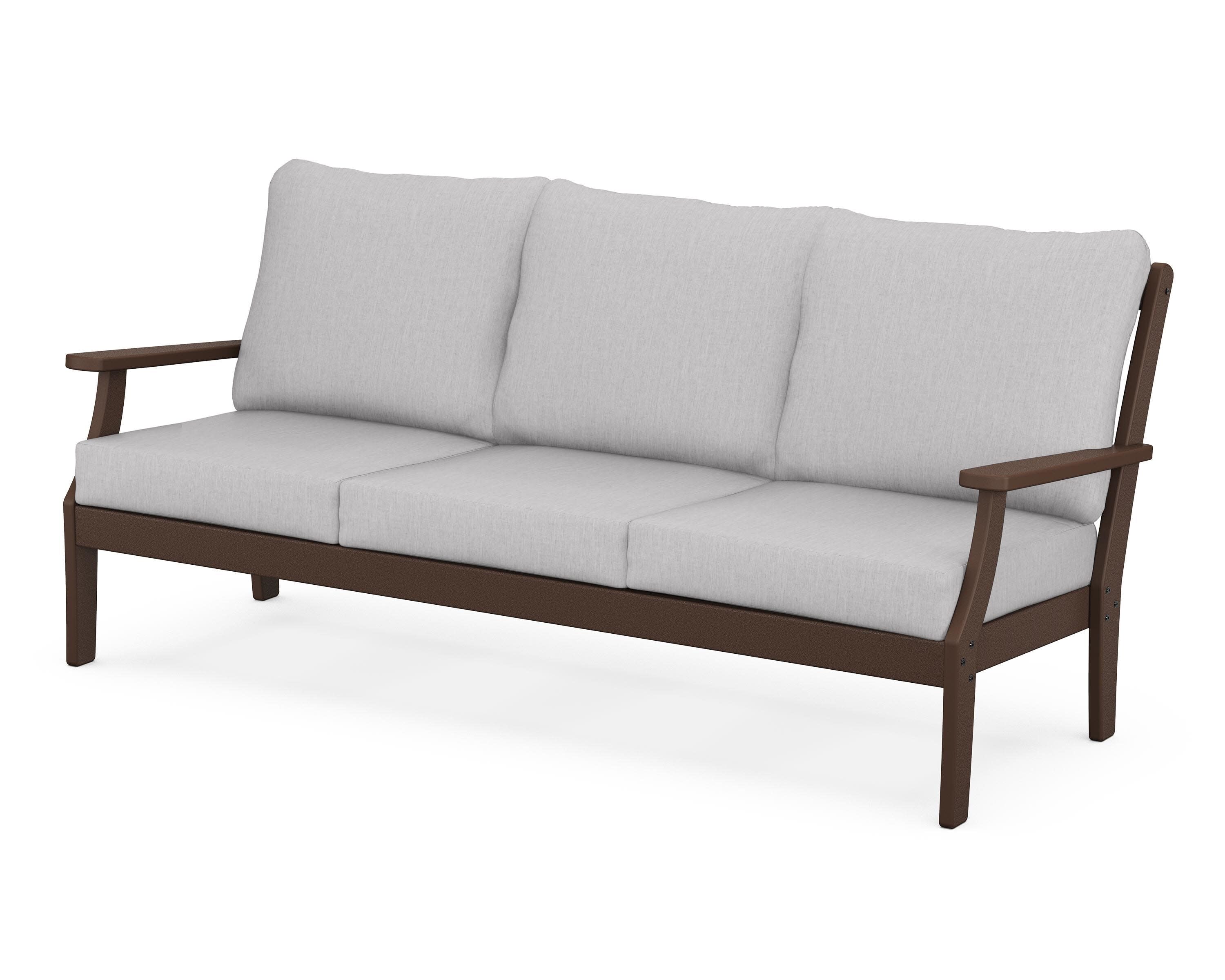 Braxton Deep Seating Sofa in Mahogany / Granite