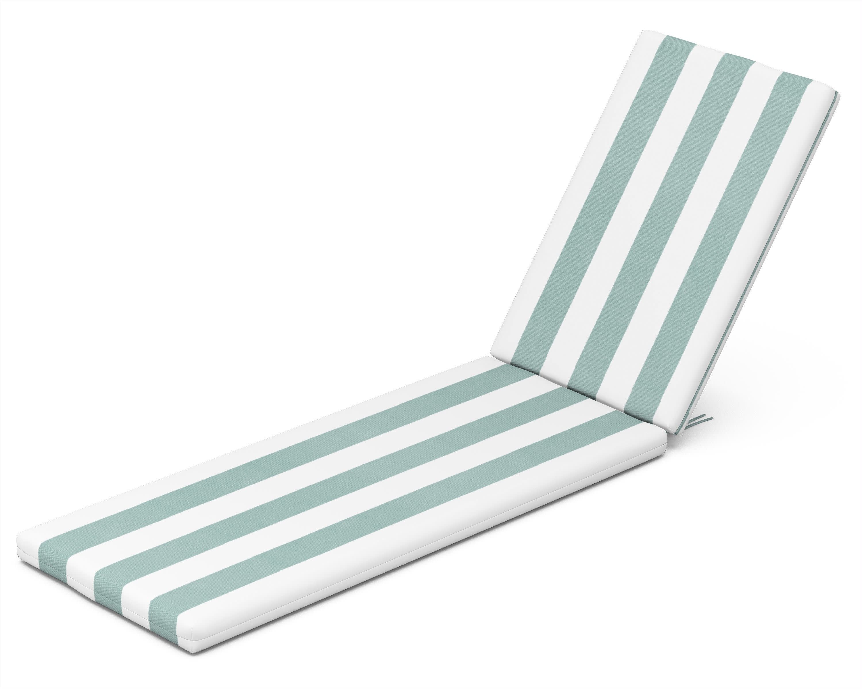 Chaise Cushion in Cabana Stripe Glacier Spa