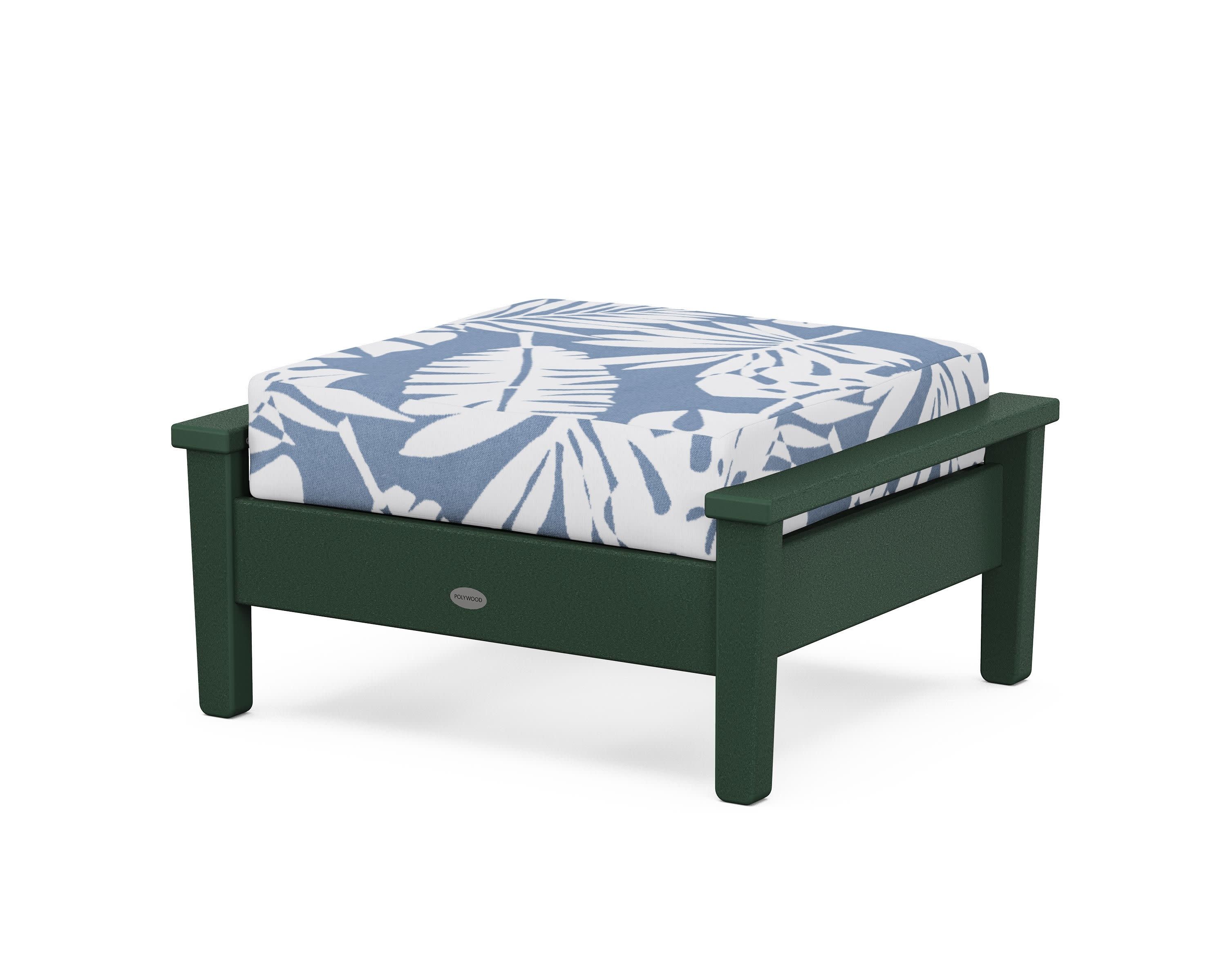 Prescott Deep Seating Ottoman in Green / Leaf Sky Blue