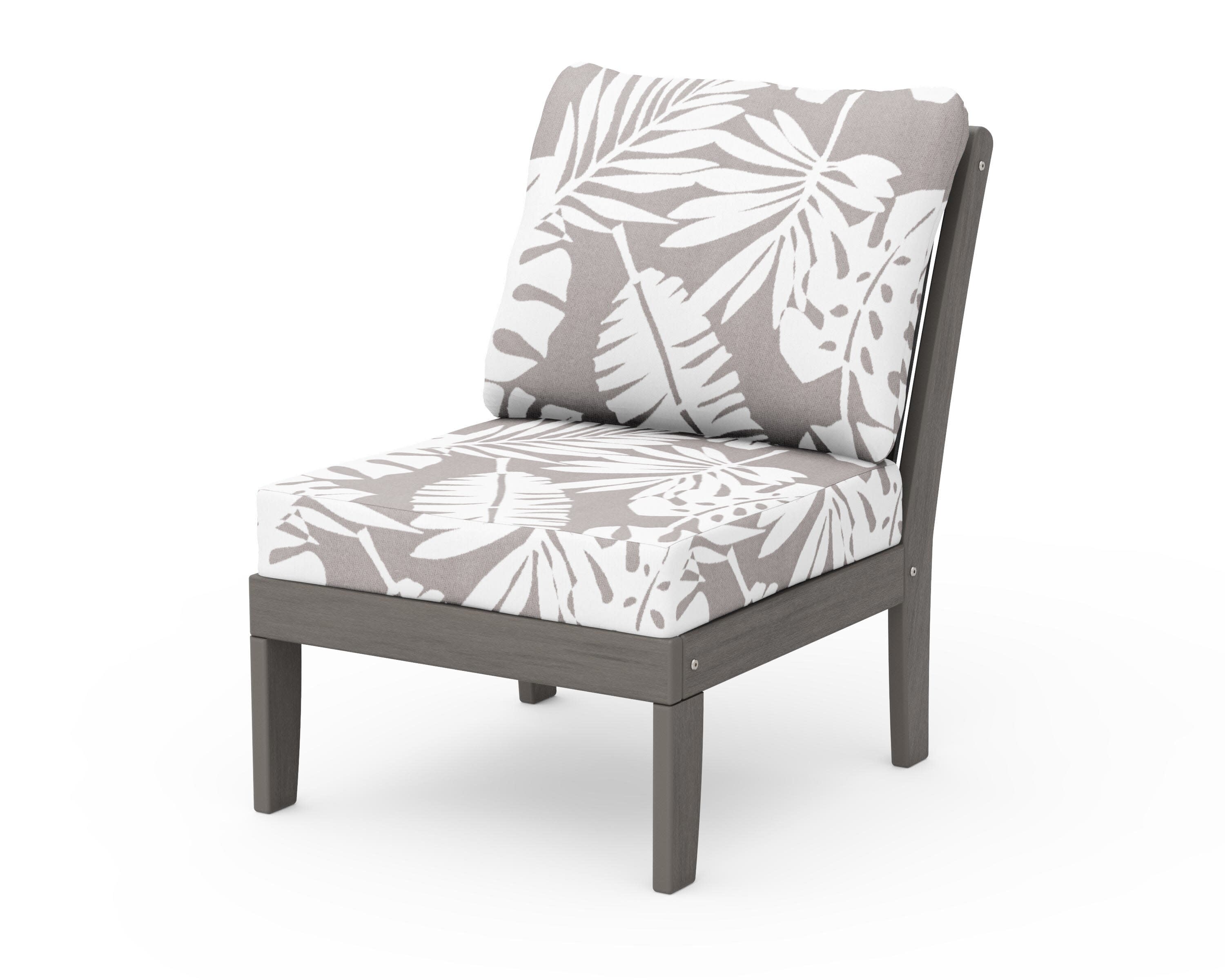 Braxton Modular Armless Chair in Driftwood / Leaf Grey Mist