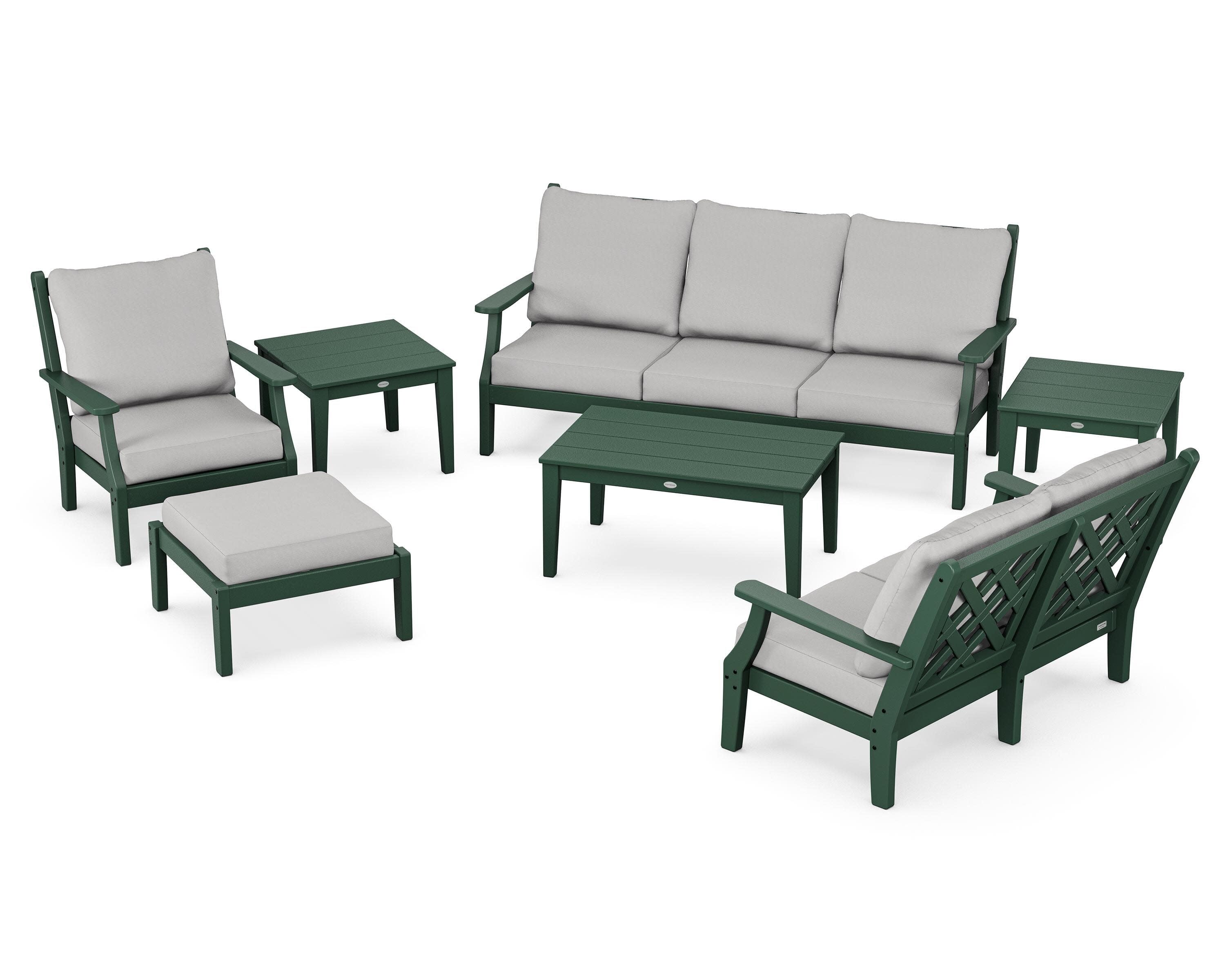 Wovendale 7-Piece Deep Seating Set in Green / Diamond in the Rough