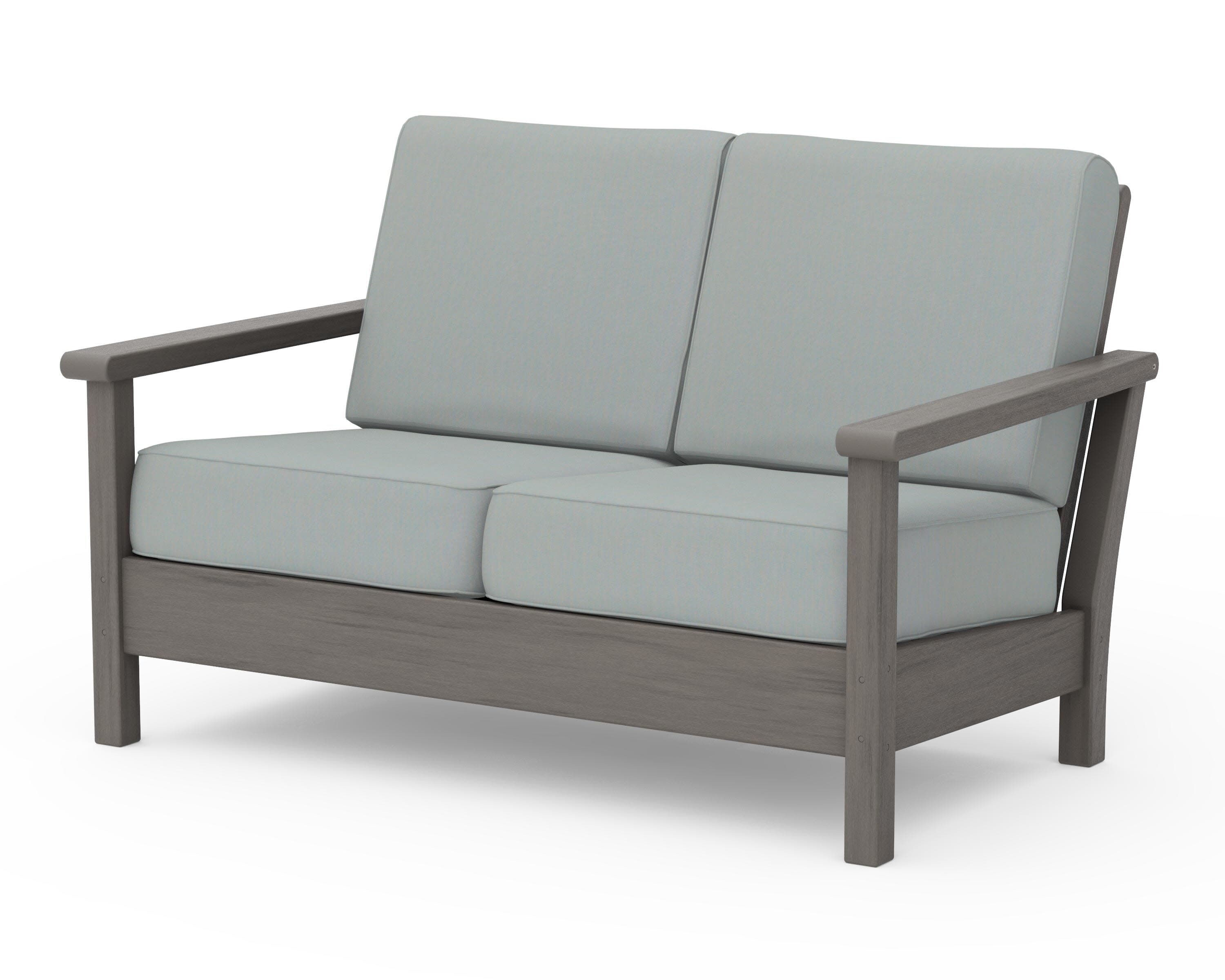 Harbour Deep Seating Loveseat in Driftwood / Spa