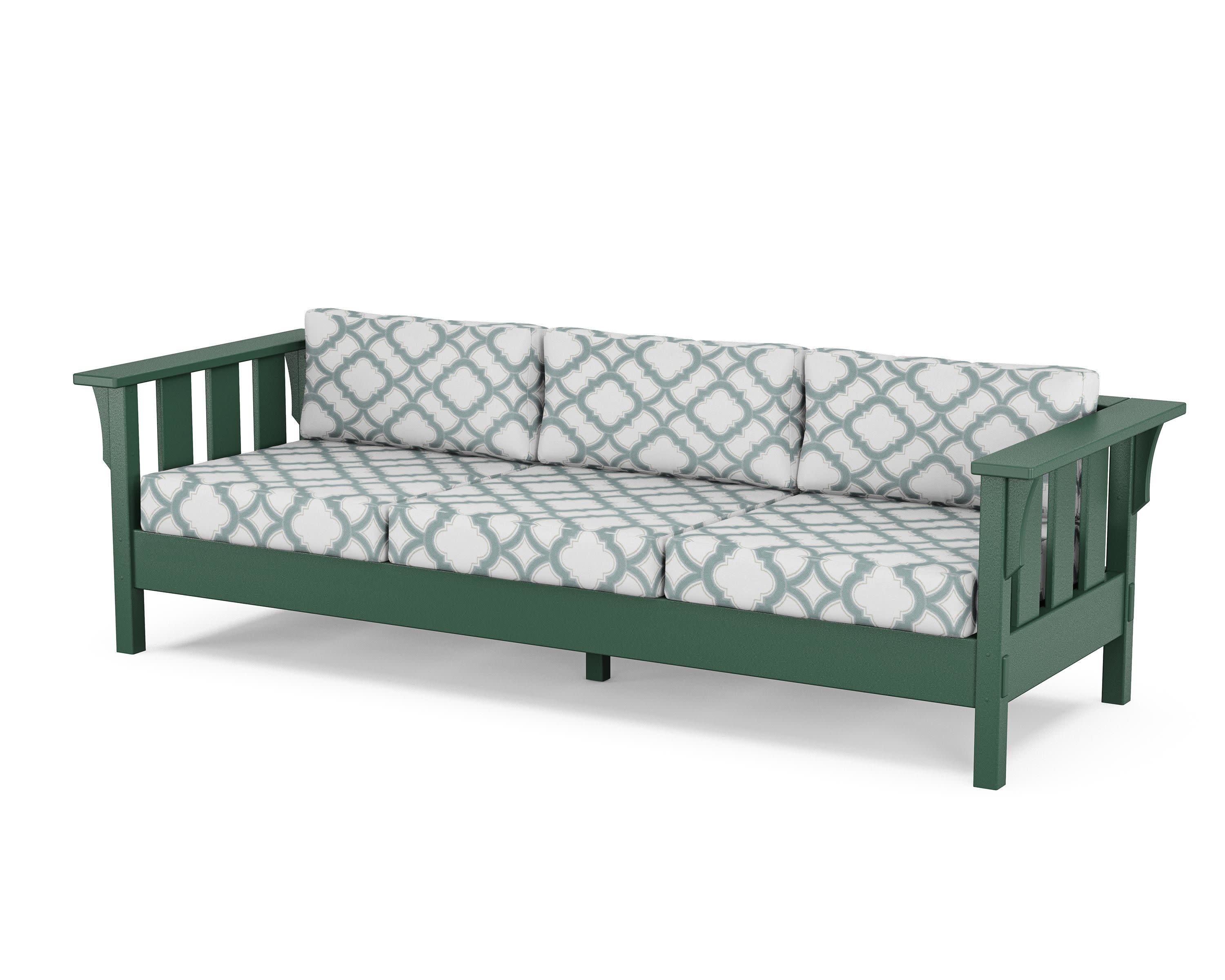Acadia Deep Seating Sofa in Green / Trellis Glacier Spa