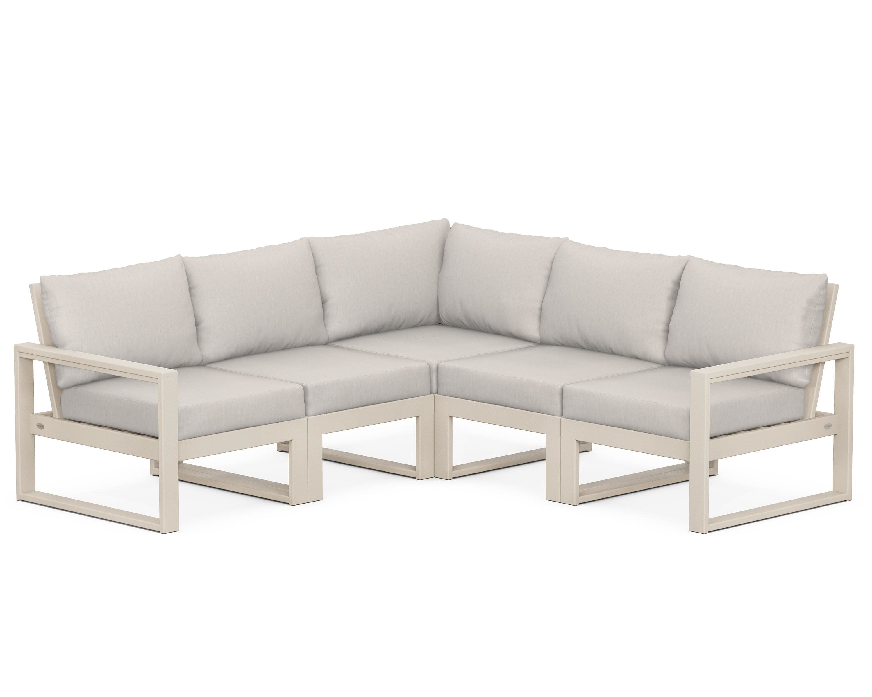 EDGE 5-Piece Modular Deep Seating Set in Sand / Cast Ash