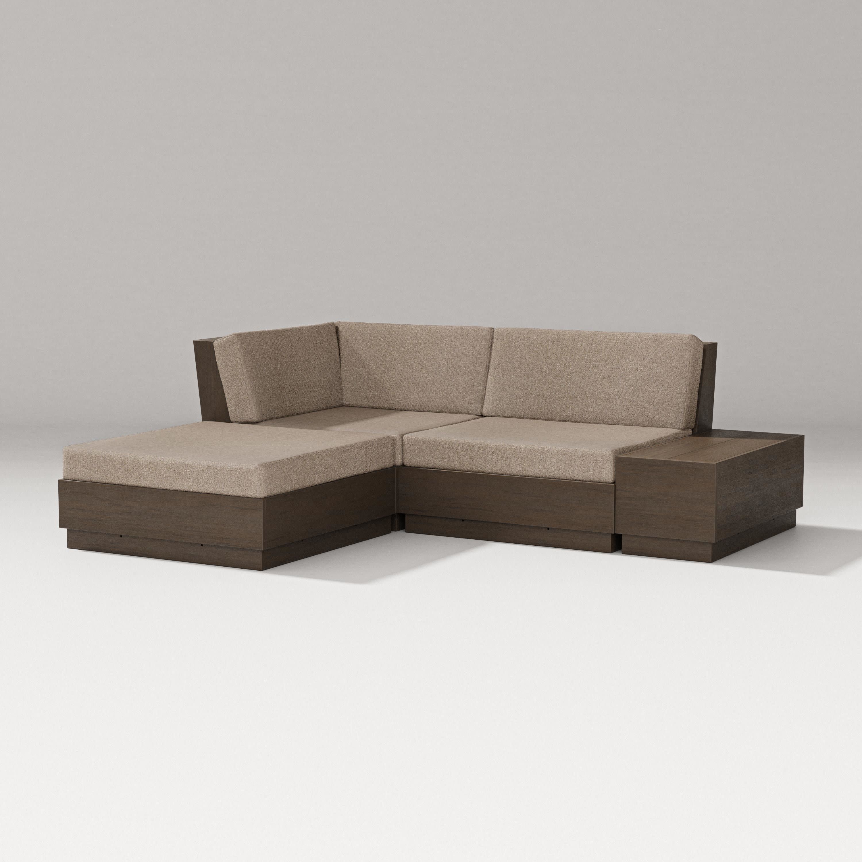 Elevate Loveseat Sectional with Chaise in Kona / Spiced Burlap