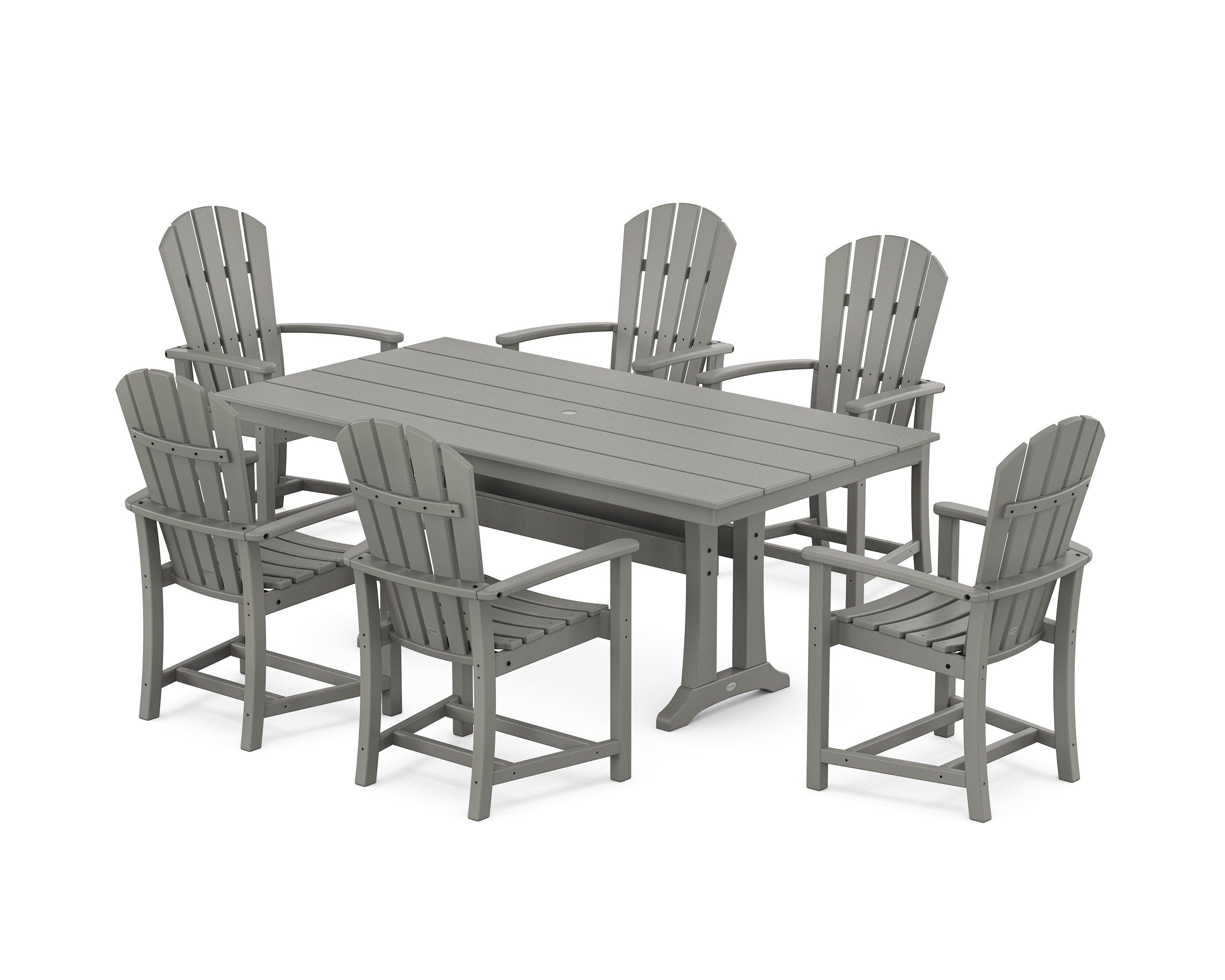 Palm Coast 7-Piece Dining Set with Trestle Legs in Slate Grey