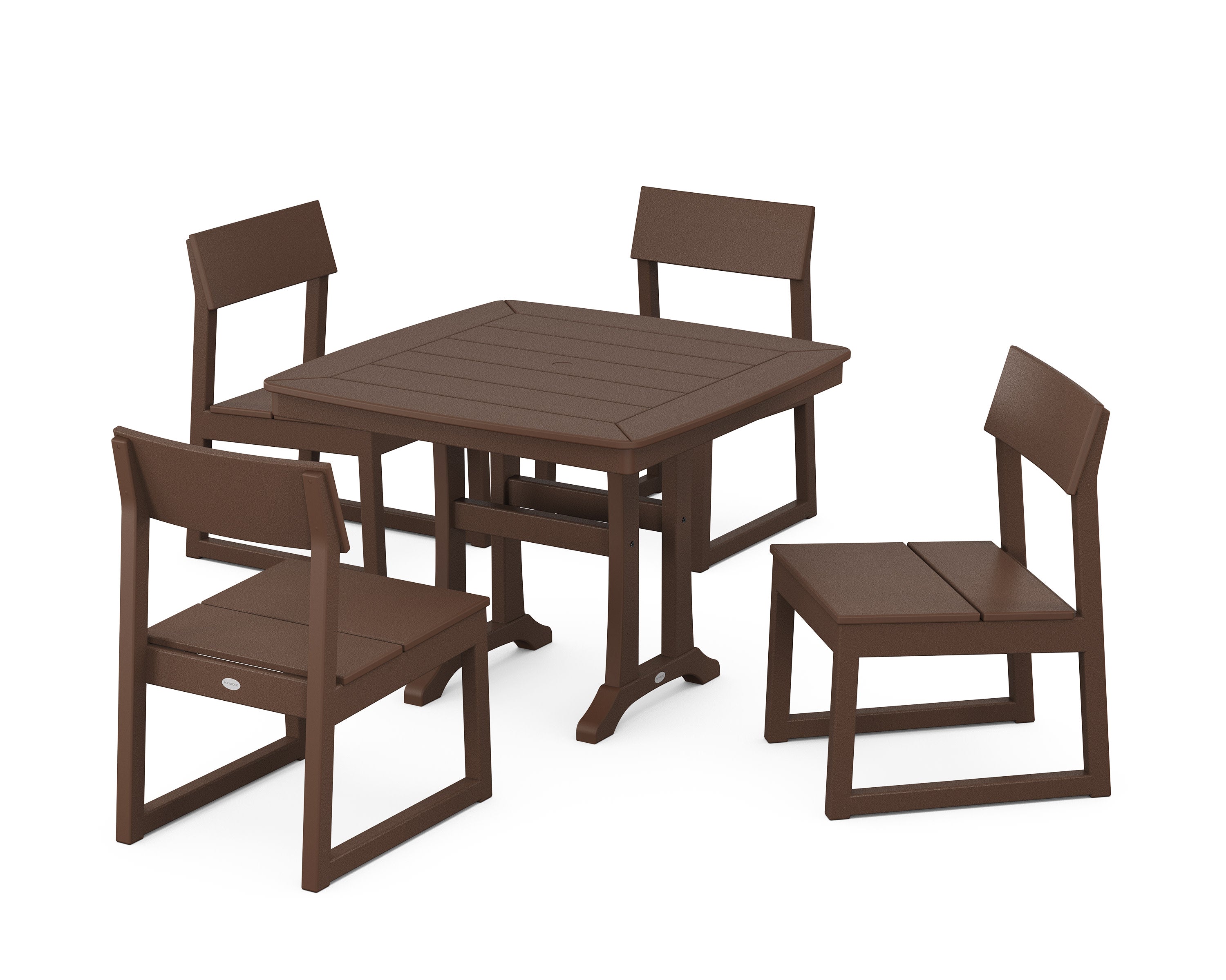 EDGE Side Chair 5-Piece Dining Set with Trestle Legs in Mahogany