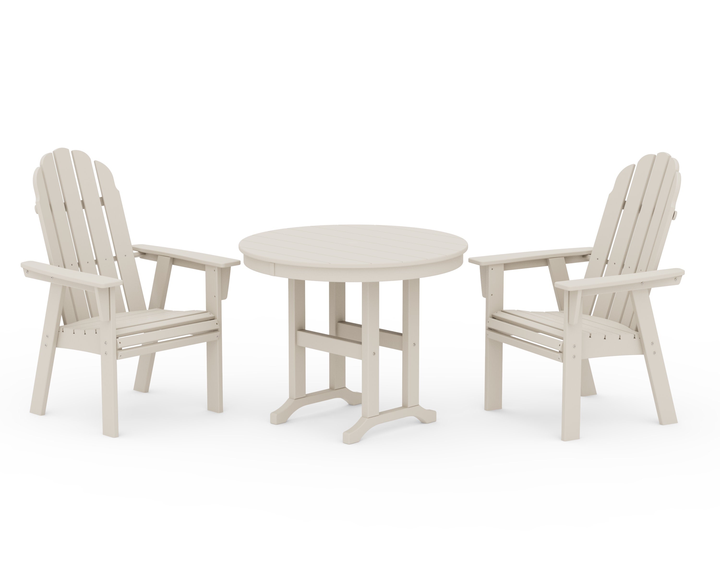 Vineyard Adirondack 3-Piece Round Dining Set in Sand