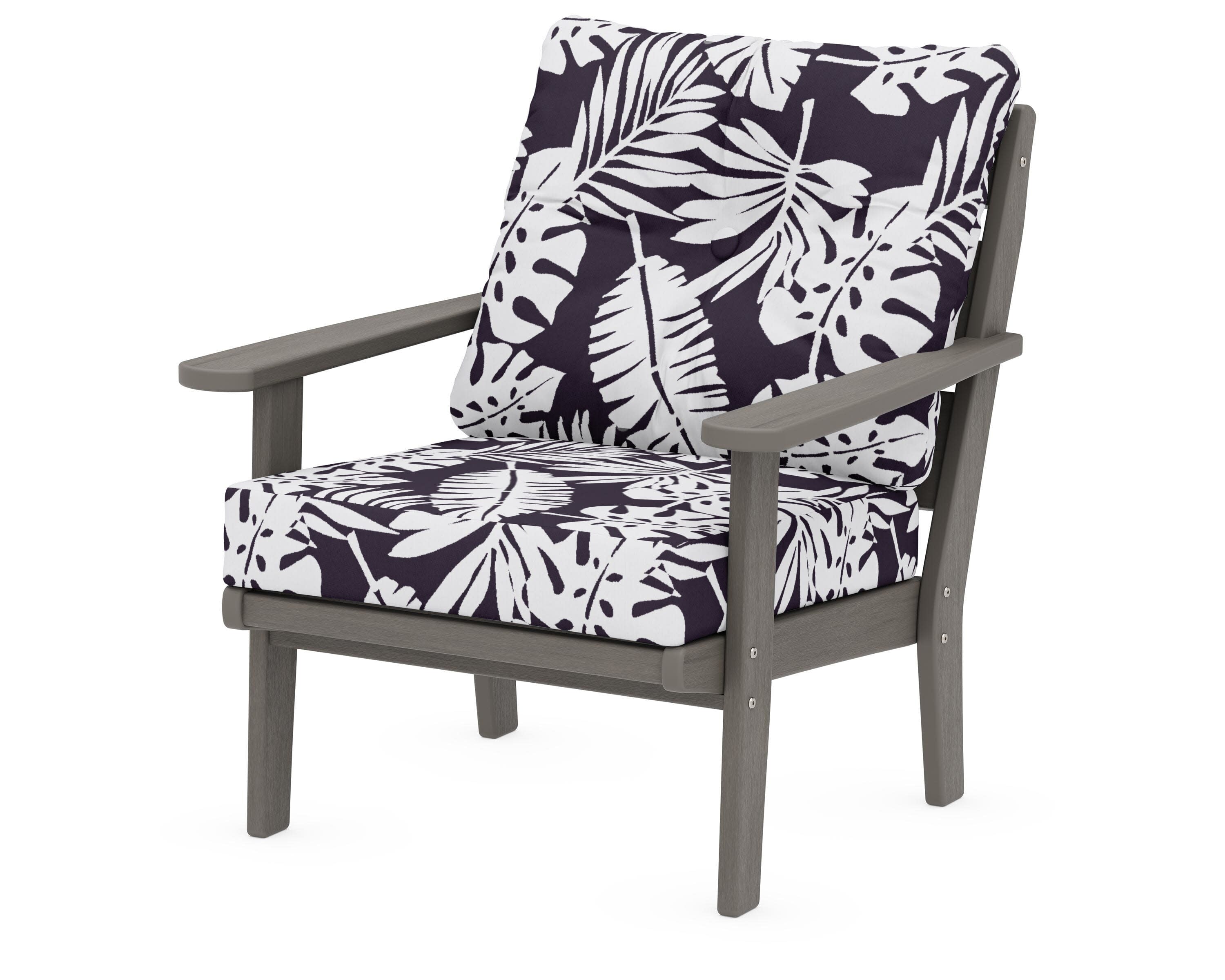 Lakeside Deep Seating Chair in Driftwood / Leaf Navy