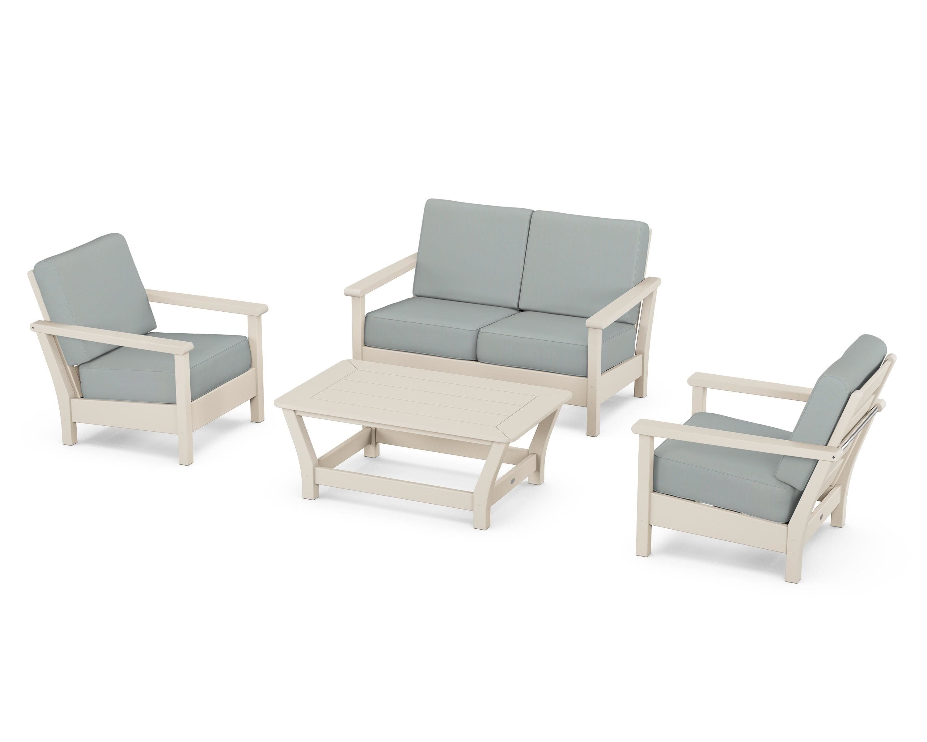 Harbour 4-Piece Deep Seating Set in Sand / Spa