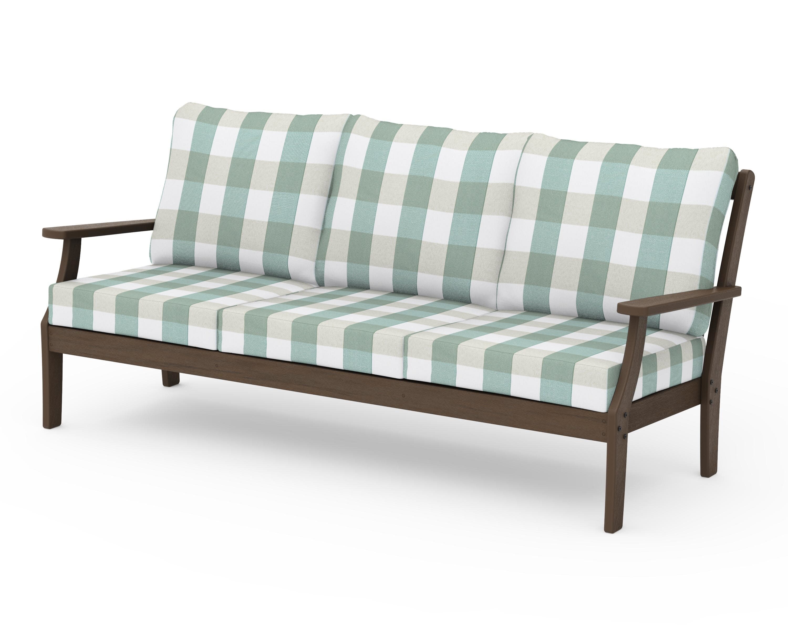 Braxton Deep Seating Sofa in Kona / Buffalo Plaid Glacier Spa