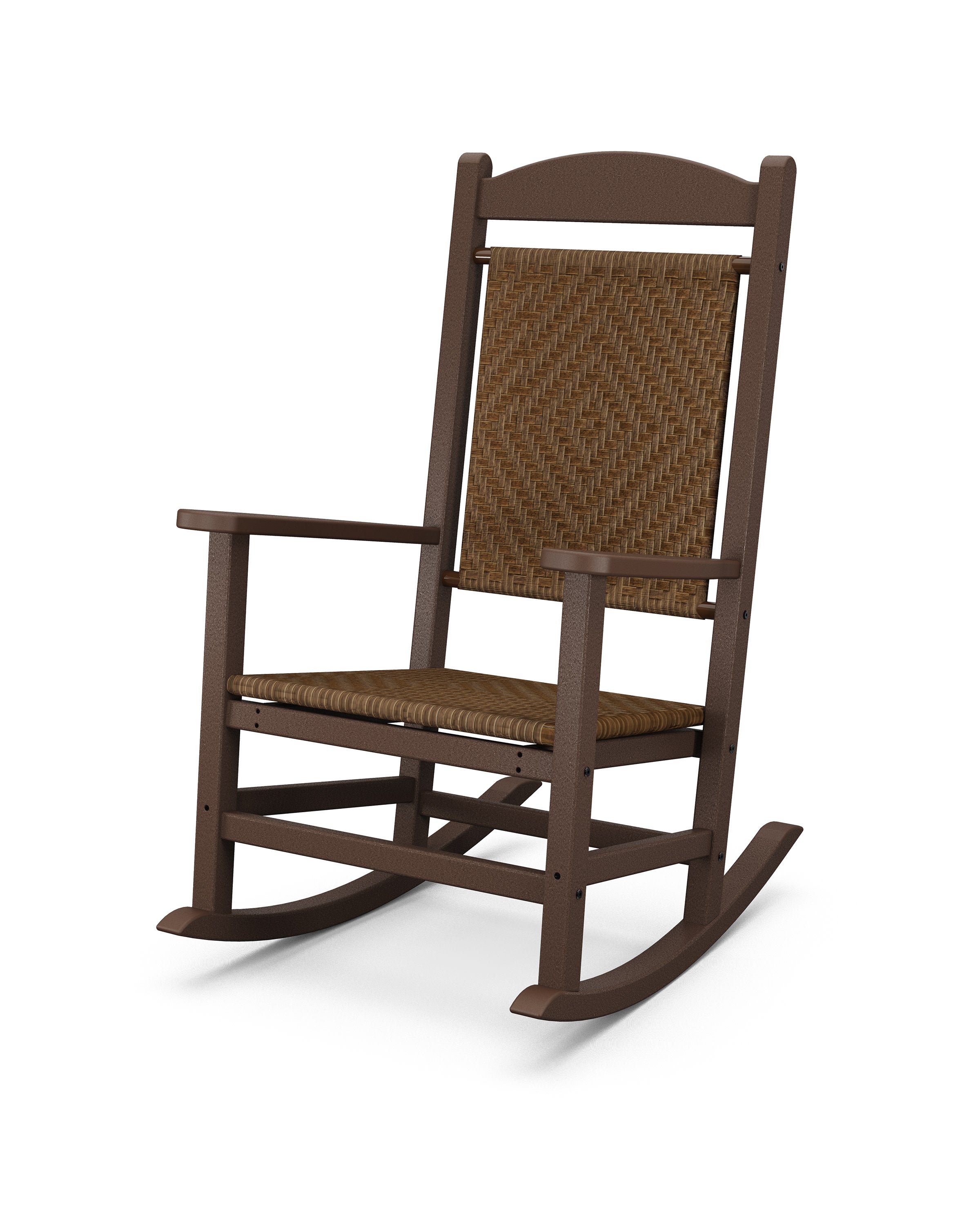 Presidential Woven Rocking Chair in Mahogany / Tigerwood