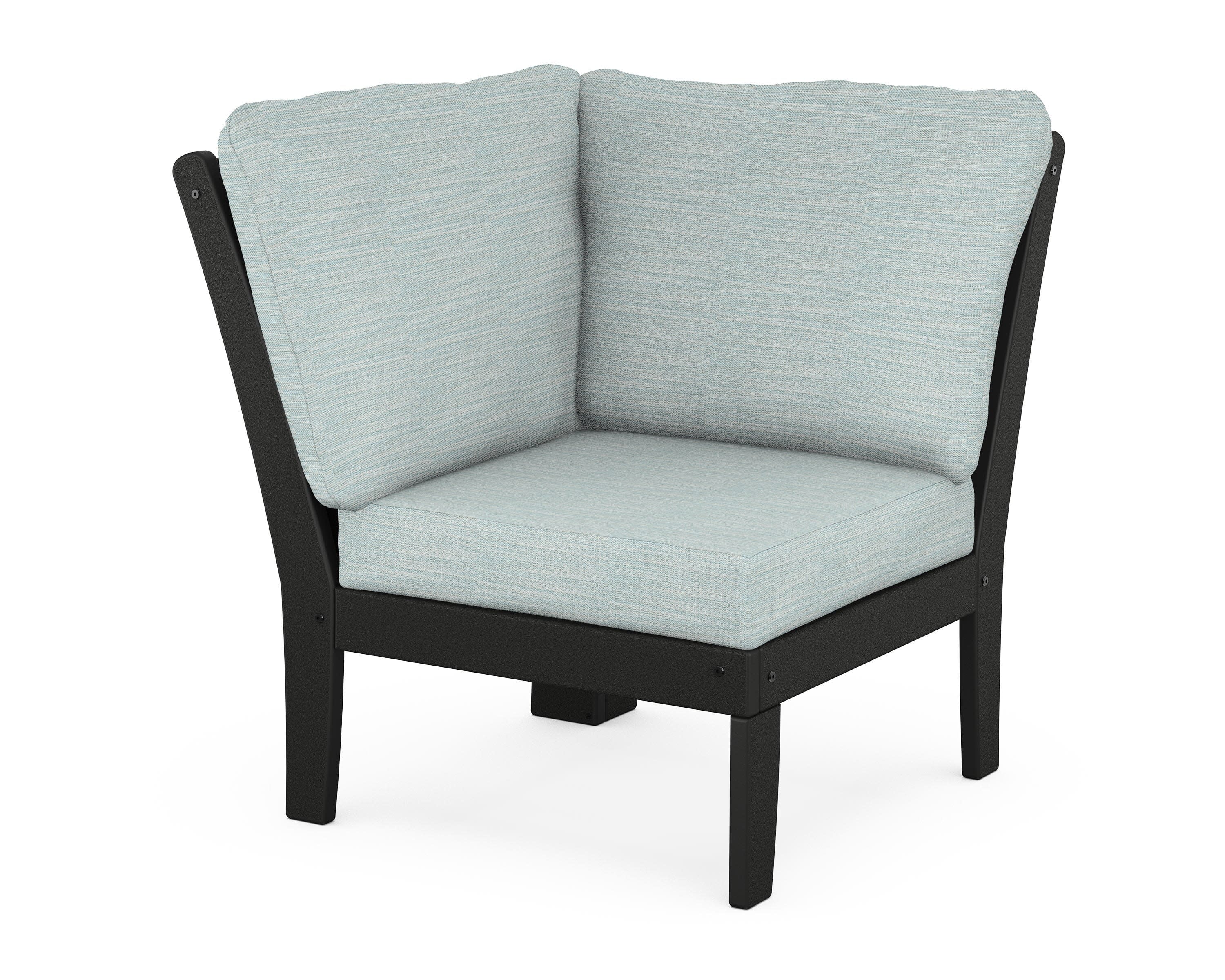 Braxton Modular Corner Chair in Black / Soothe Mist