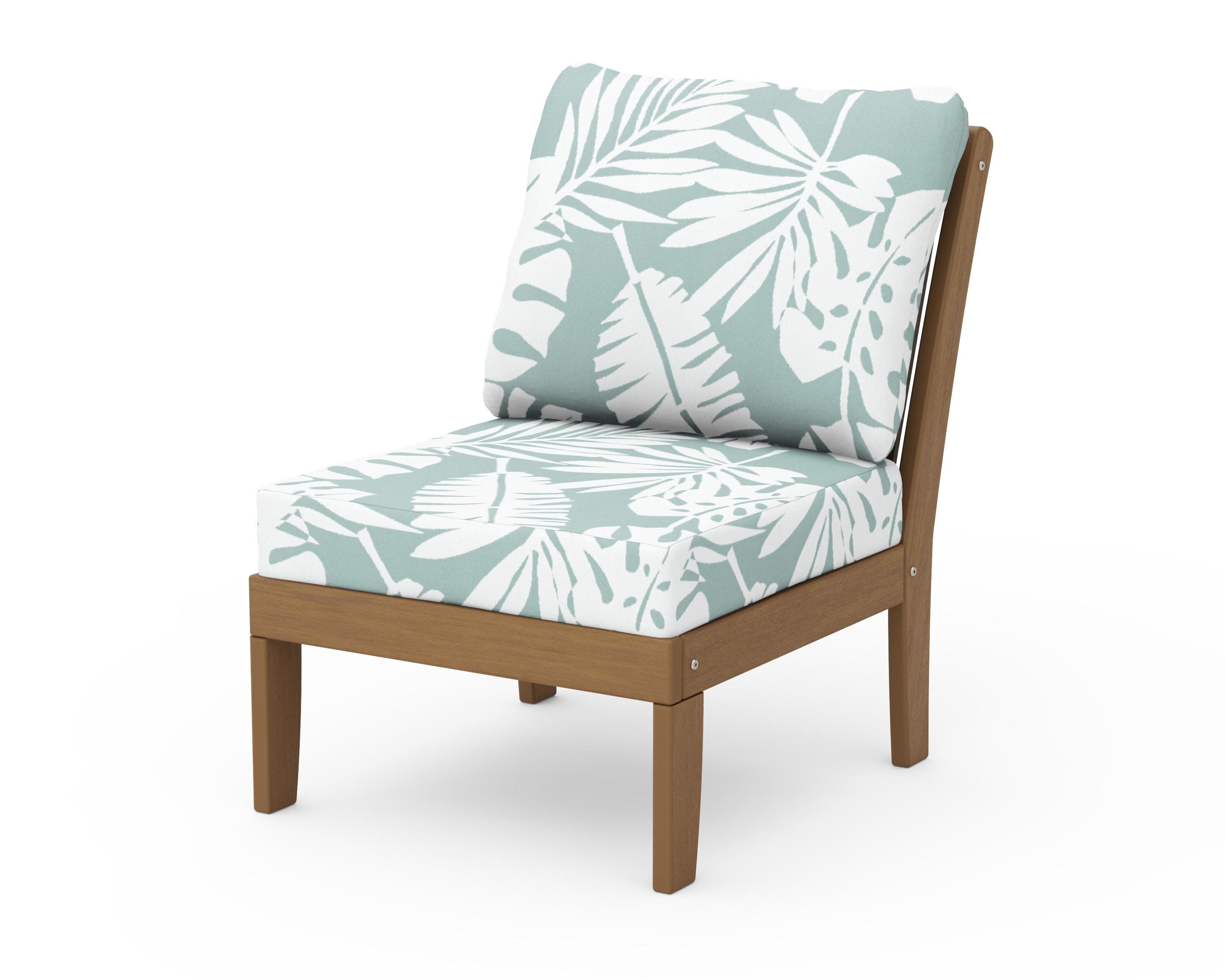 Braxton Modular Armless Chair in Natural / Leaf Glacier Spa